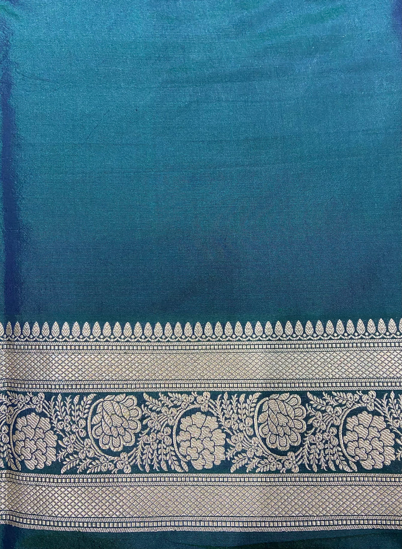 Deep Green  Katan Silk Handwoven Banaras Saree