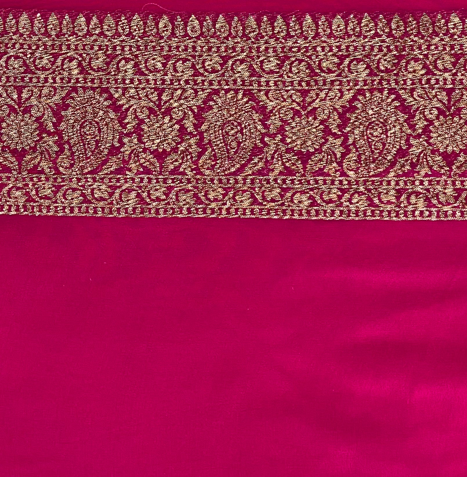 Coral Pink  Khaddi Chiffon Silk  Handwoven Banaras Saree