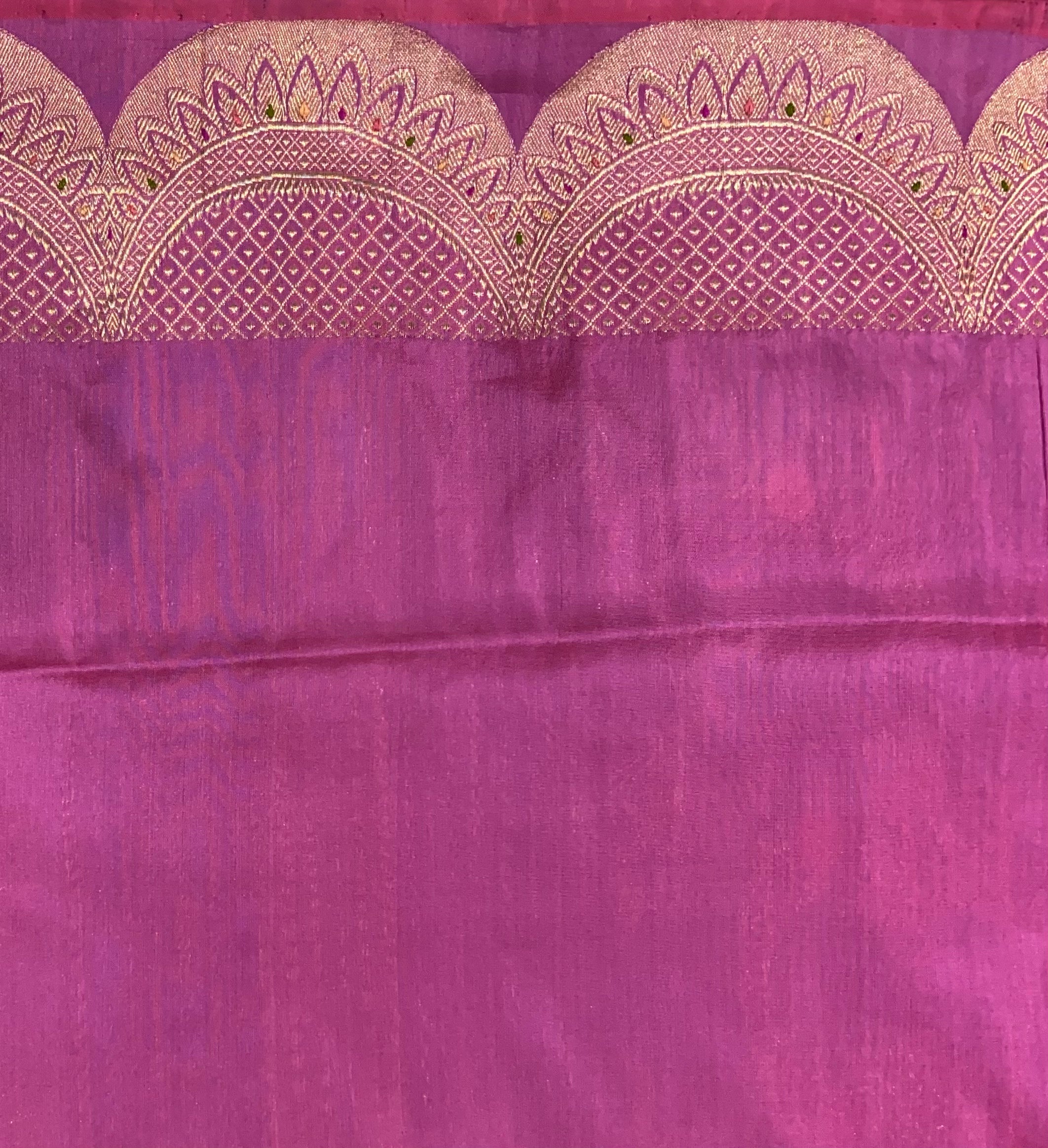 Mauve Katan Silk Handwoven Banaras Saree