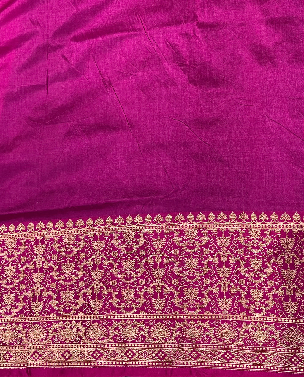 Navy Blue Katan Silk Handwoven Banaras Saree