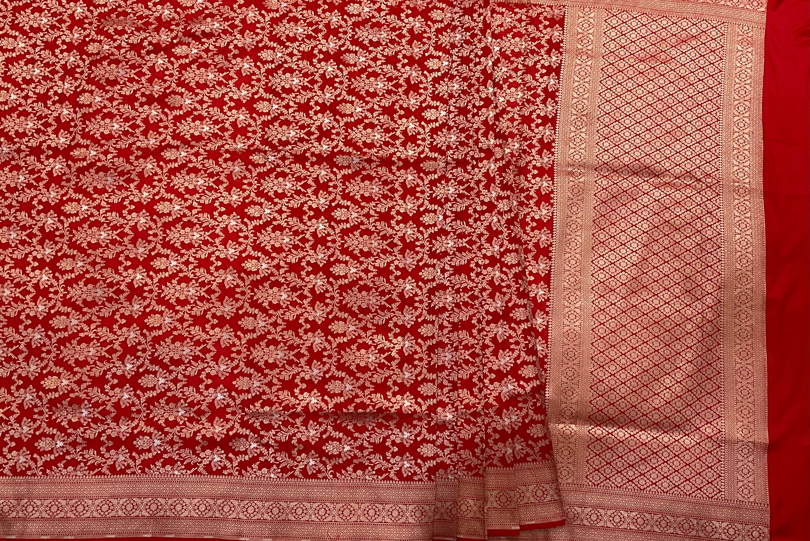Red Katan Silk Handwoven Banaras Saree