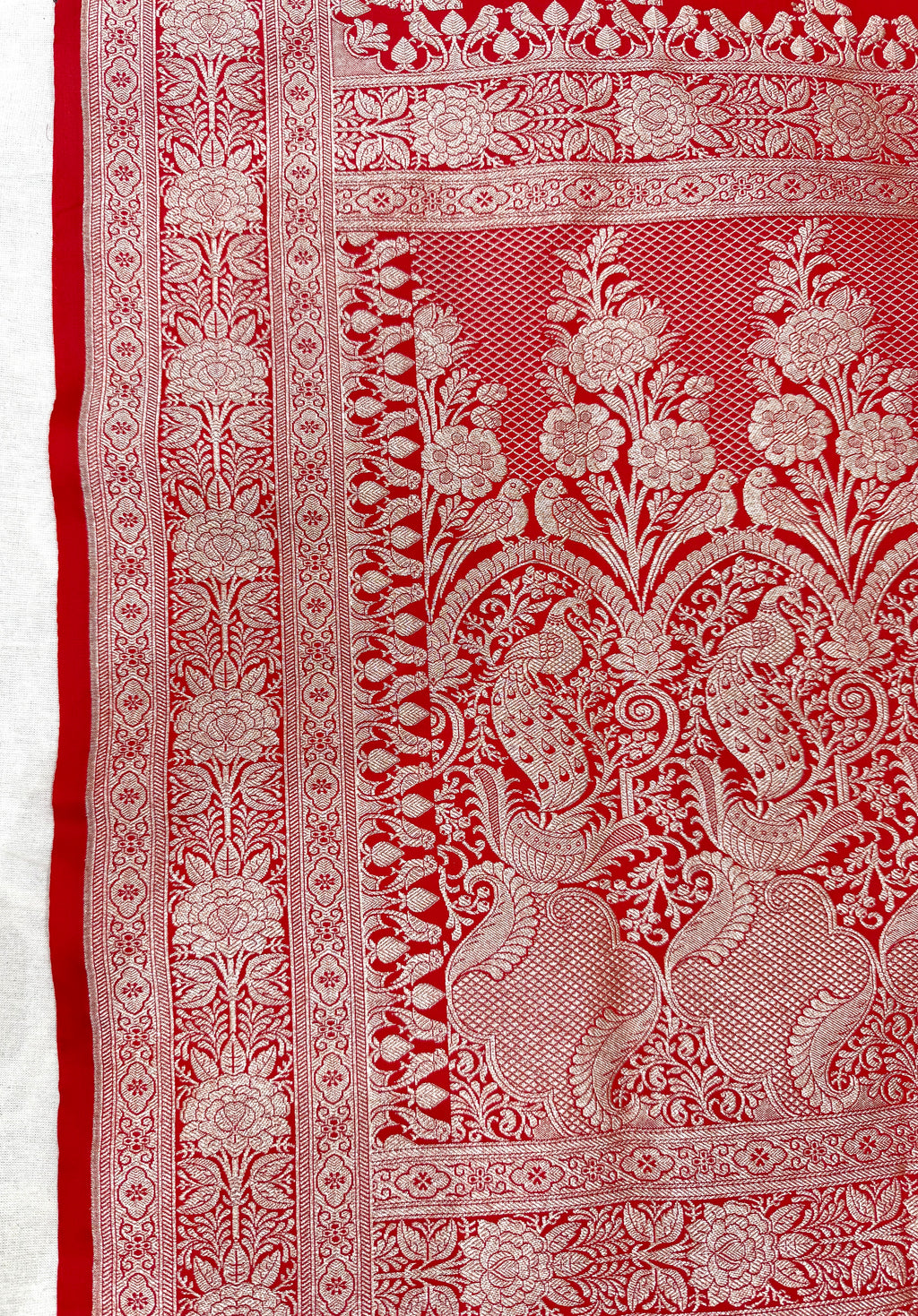 Handwoven Red Banarasi Ahinsa Silk saree