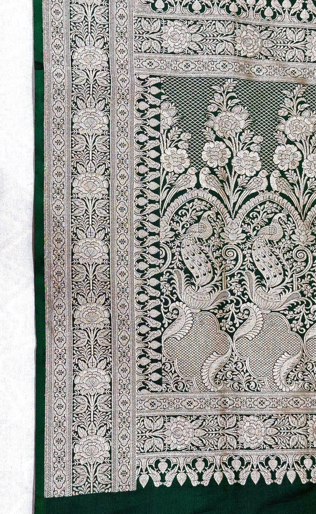 Handwoven Green Banarasi Ahinsa Silk Saree