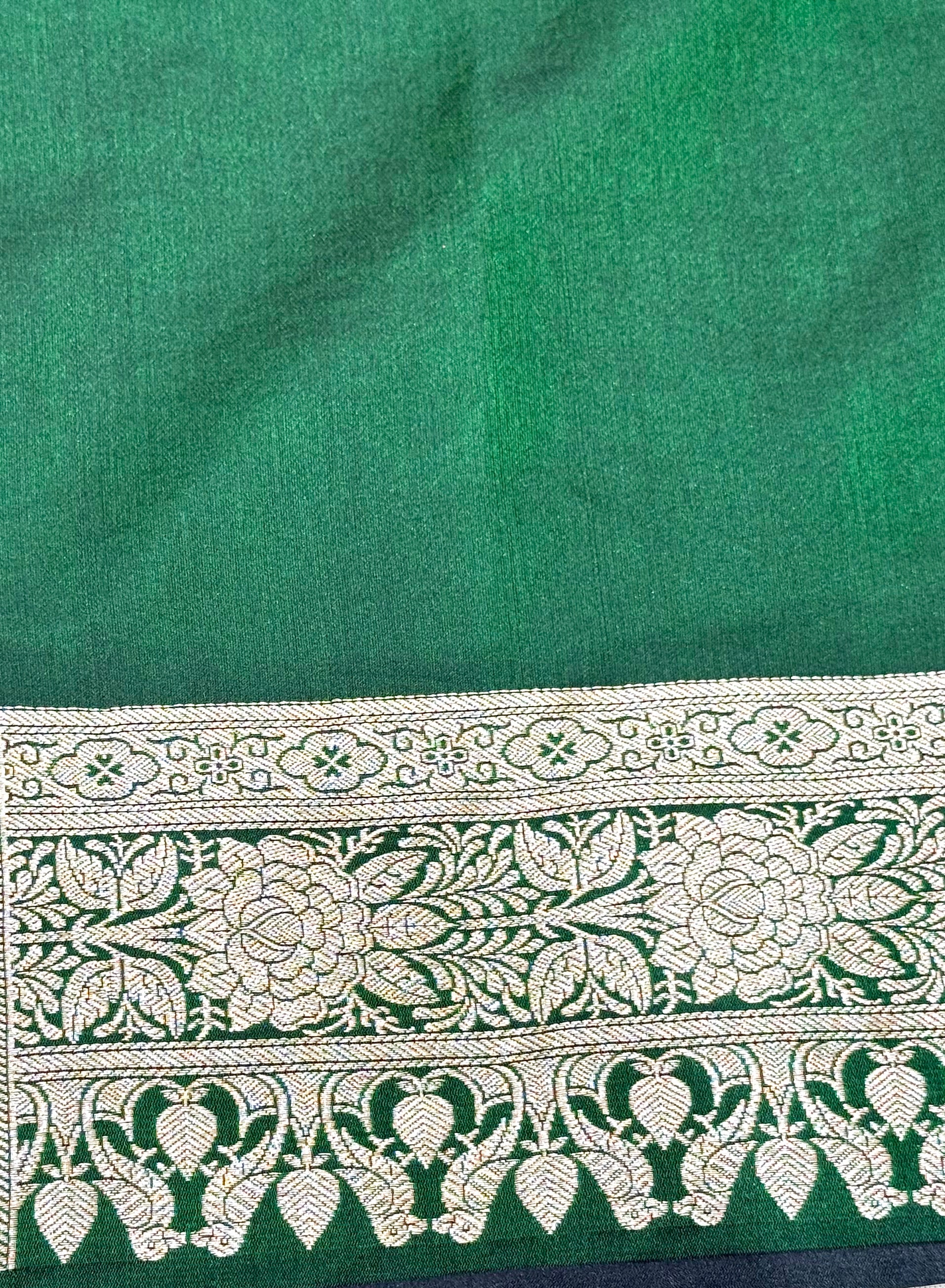 Handwoven Green Banarasi Ahinsa Silk Saree