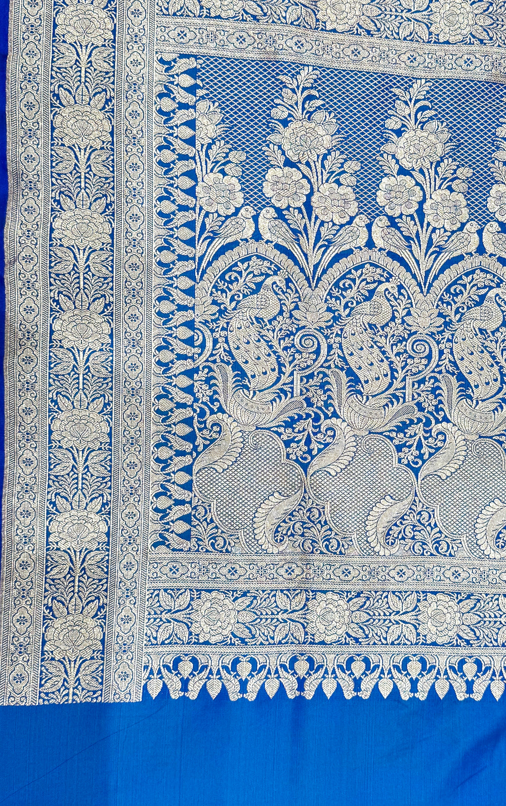 Handwoven Blue Banarasi Ahinsa Silk Saree