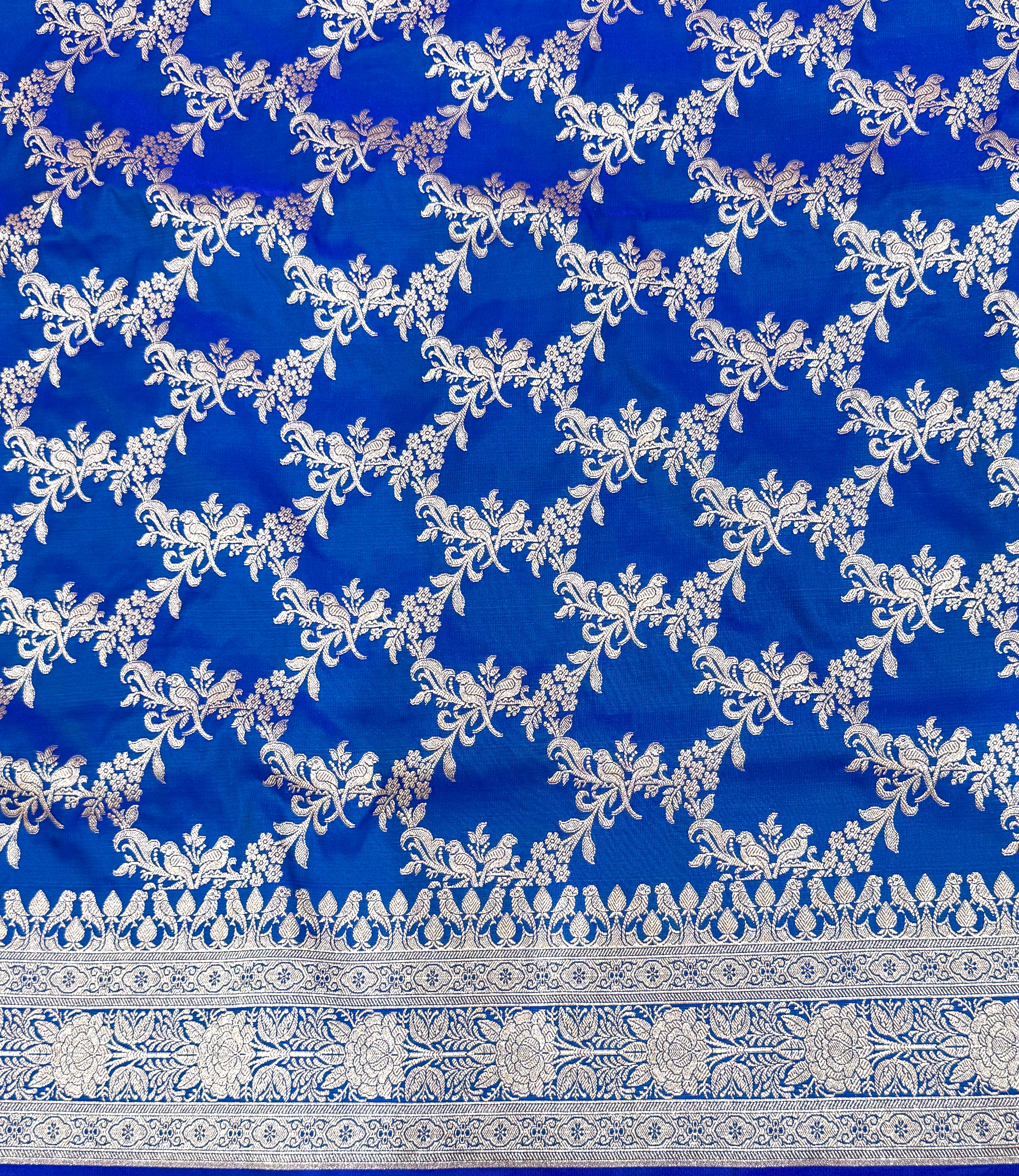 Handwoven Blue Banarasi Ahinsa Silk Saree