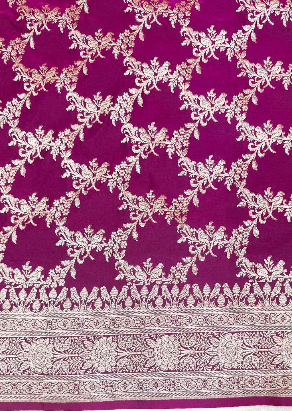 Handwoven Purple Banarasi Ahinsa Silk saree