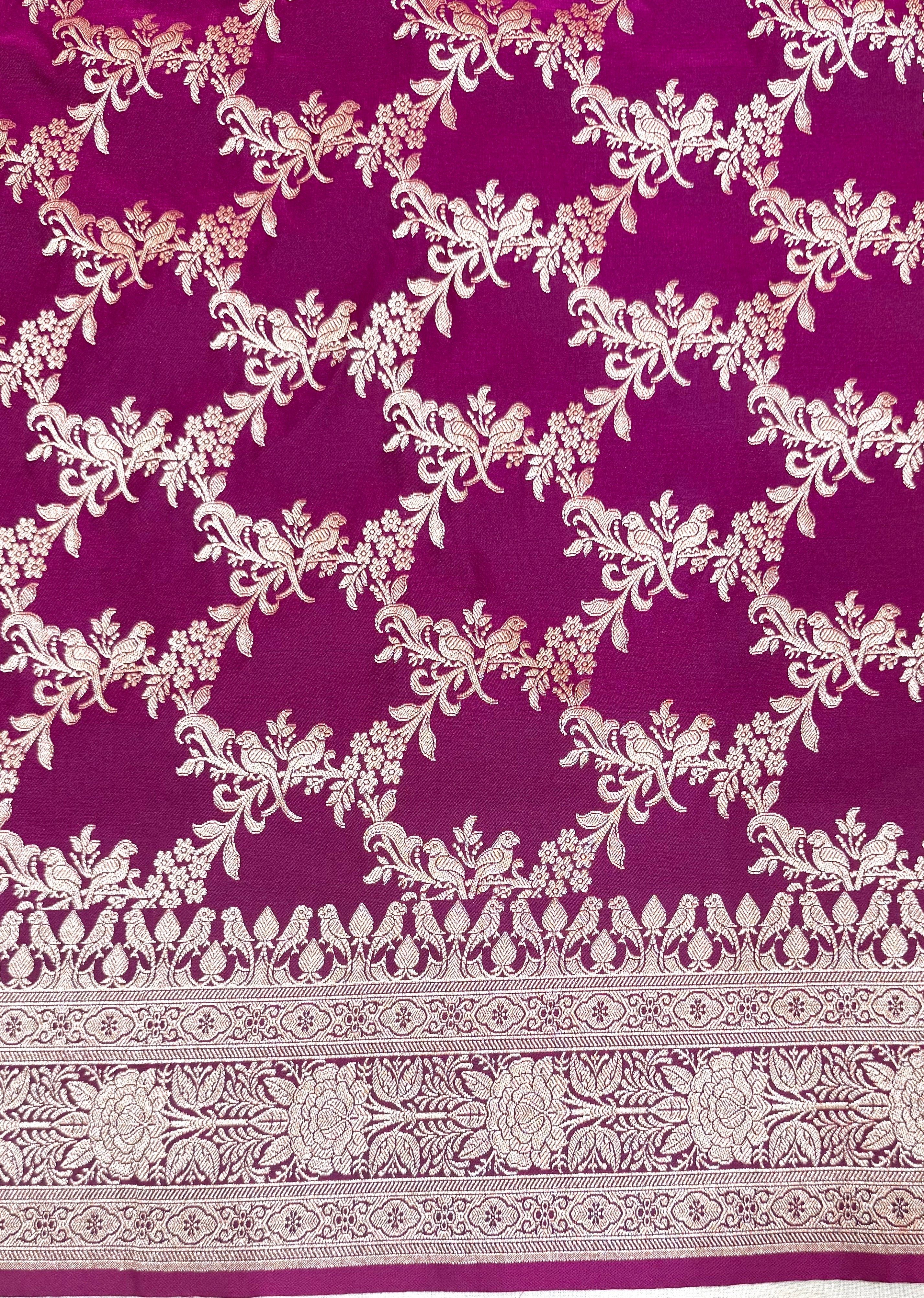 Handwoven Purple Banarasi Ahinsa Silk saree