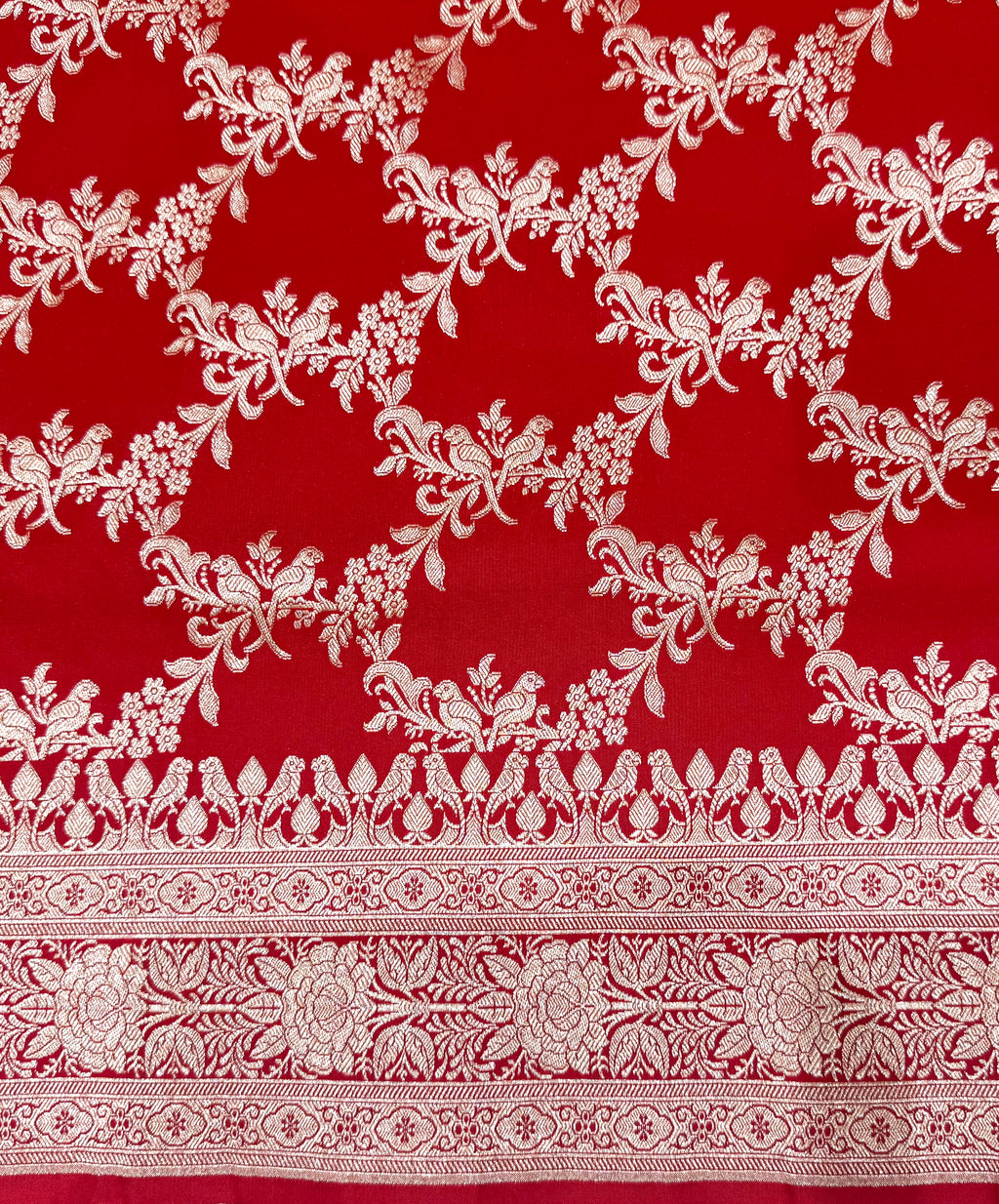 Handwoven Red Banarasi Ahinsa Silk saree