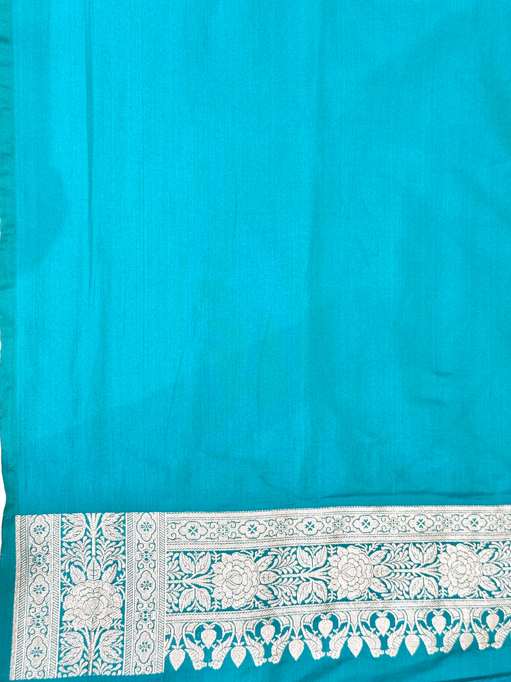 Handwoven Teal Banarasi Ahinsa Silk Saree