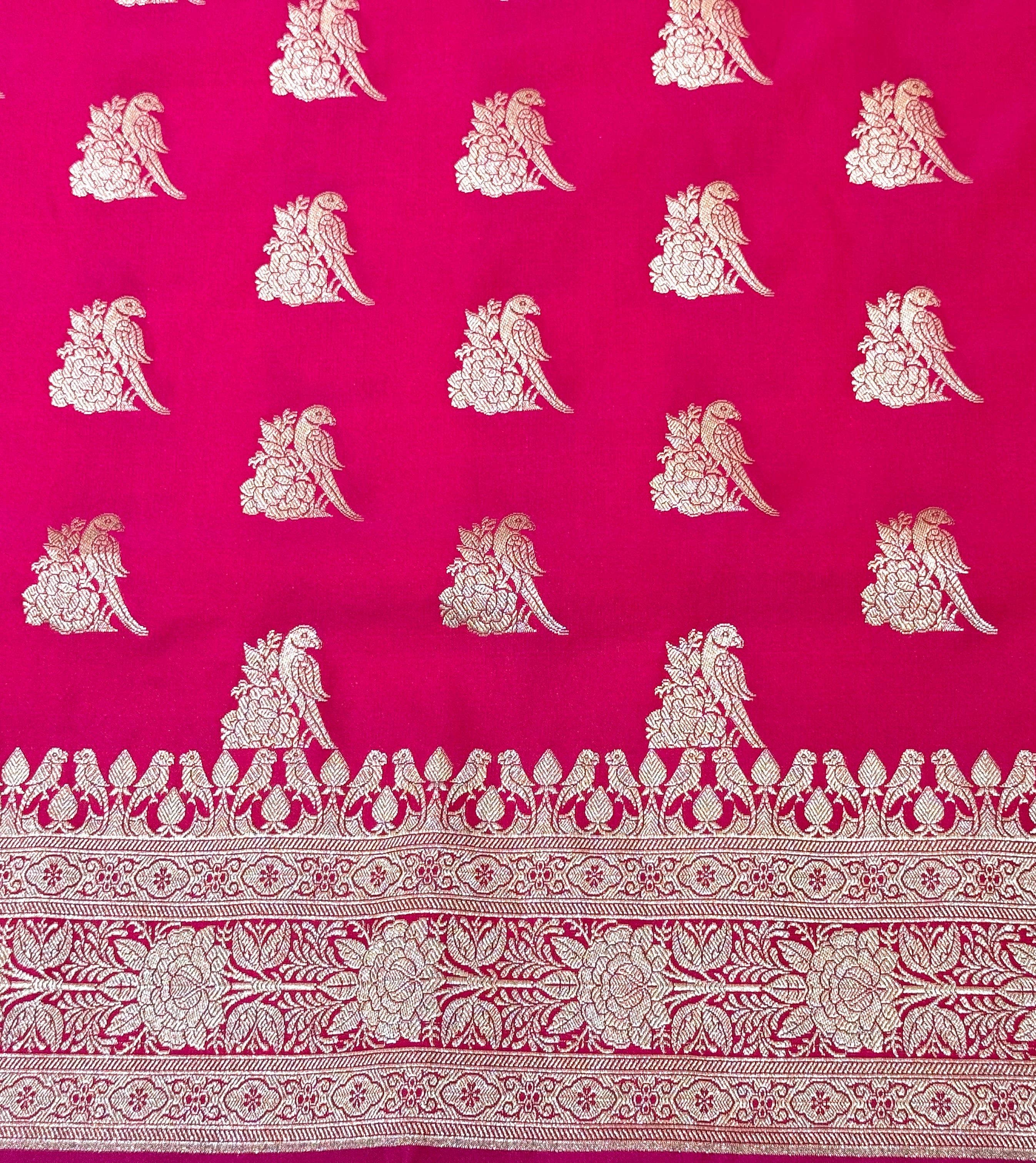 Handwoven Pink Banarasi Ahinsa Silk saree