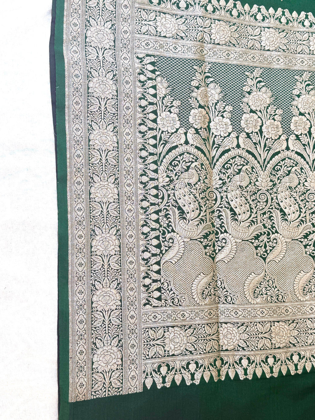 Handwoven Green Banarasi Ahinsa Silk Saree