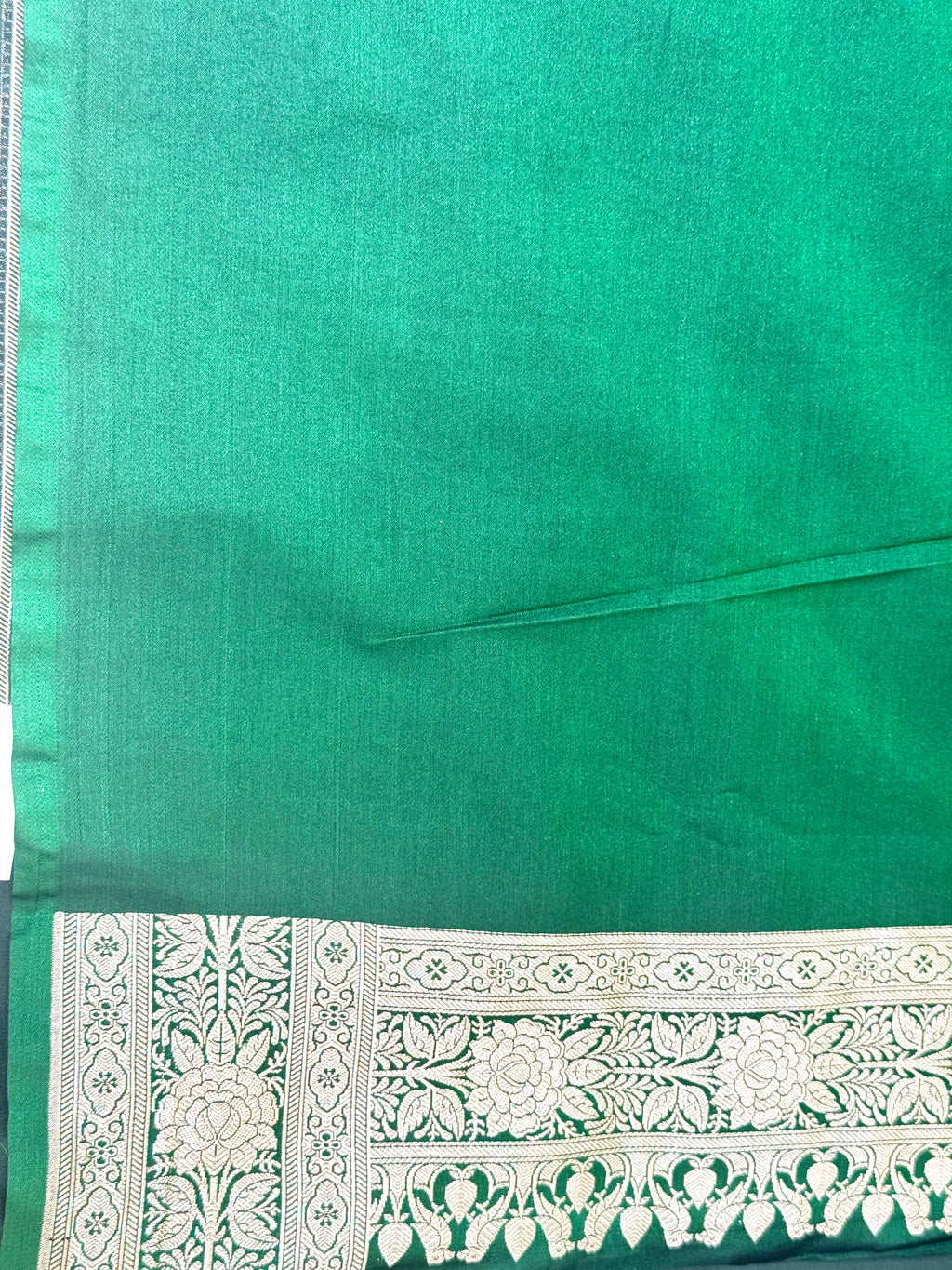 Handwoven Green Banarasi Ahinsa Silk Saree