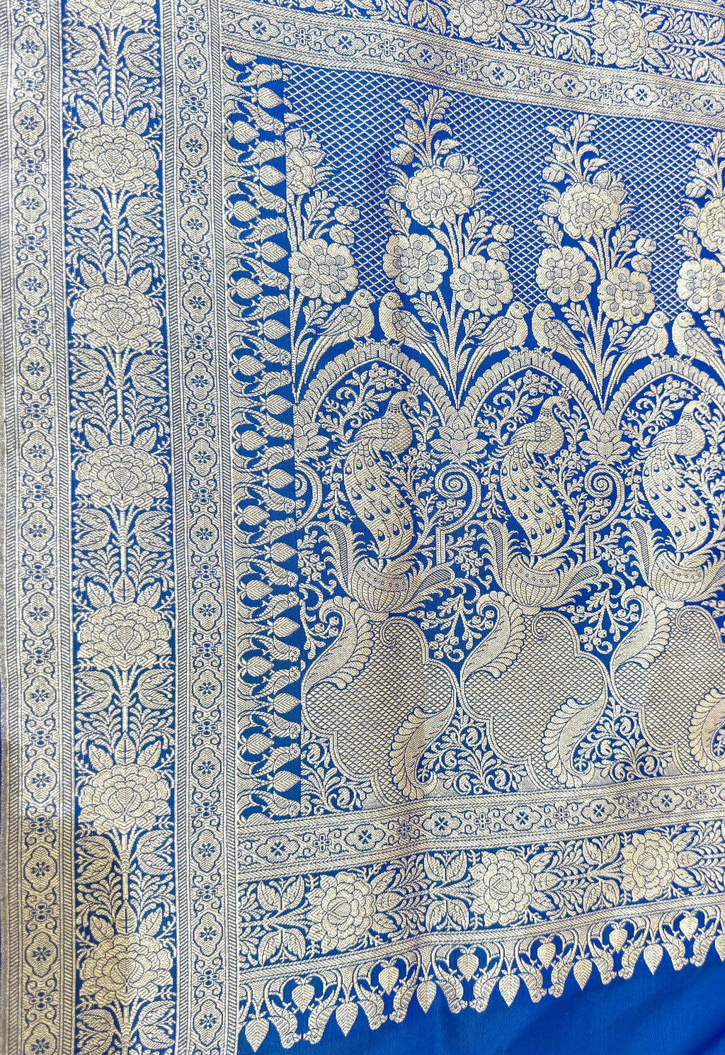 Handwoven Royal Blue Banarasi Ahinsa Silk Saree