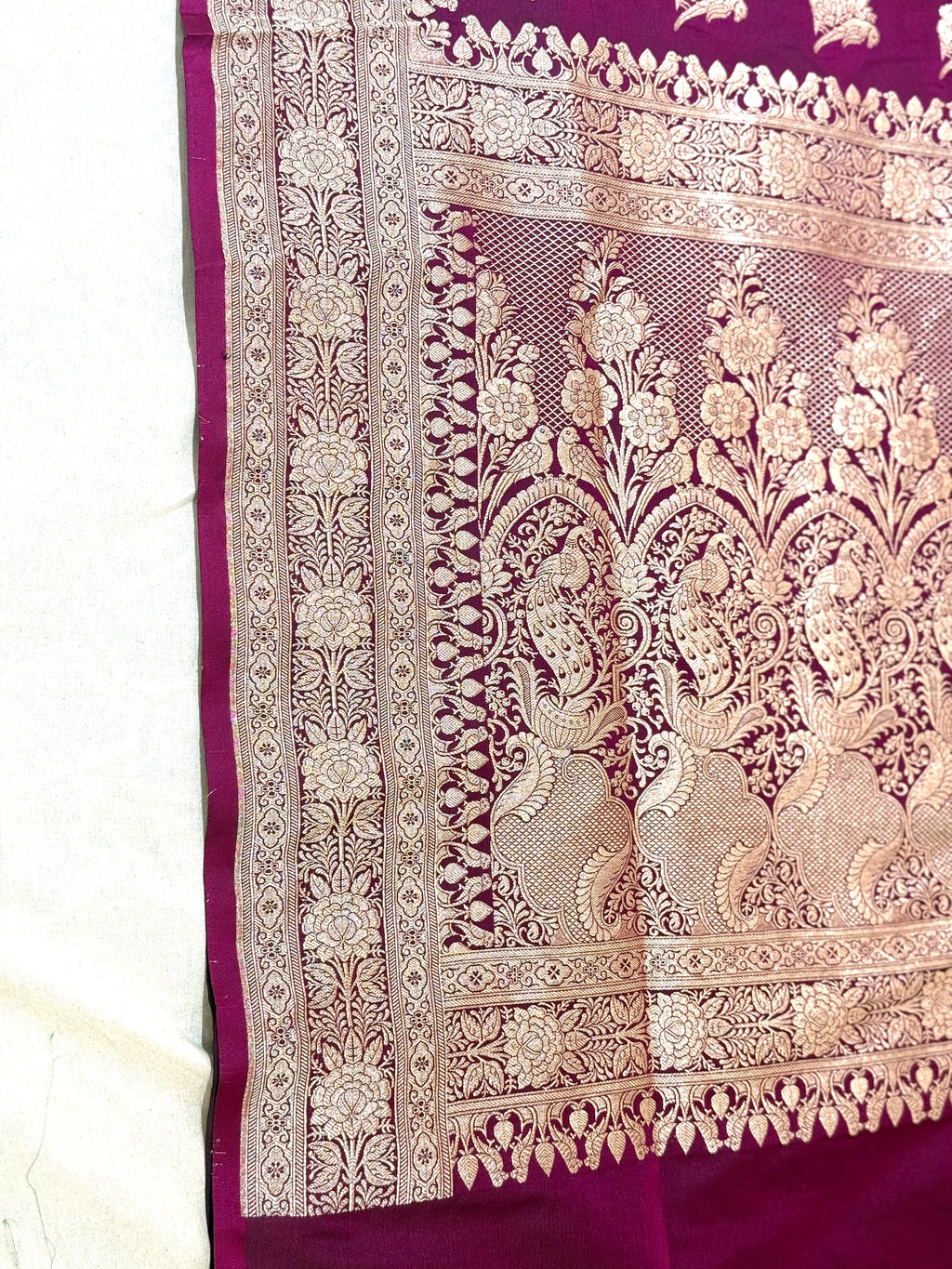 Handwoven Purple Banarasi Ahinsa Silk saree