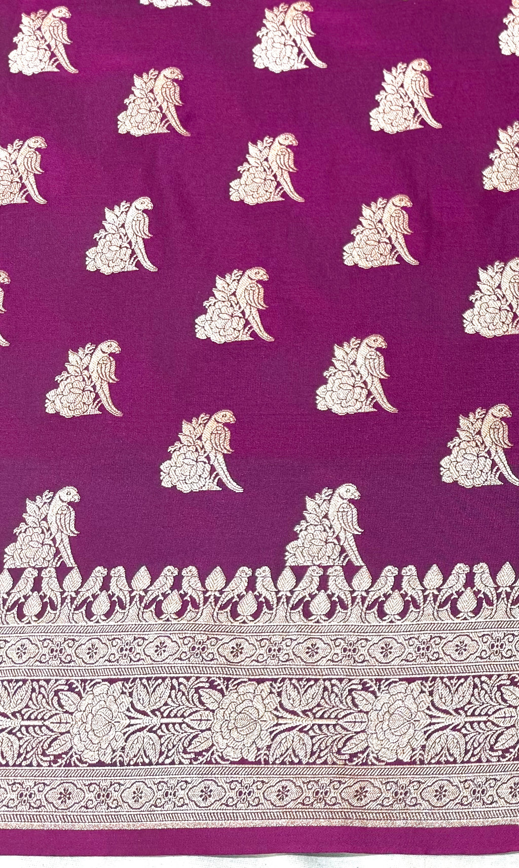 Handwoven Purple Banarasi Ahinsa Silk saree