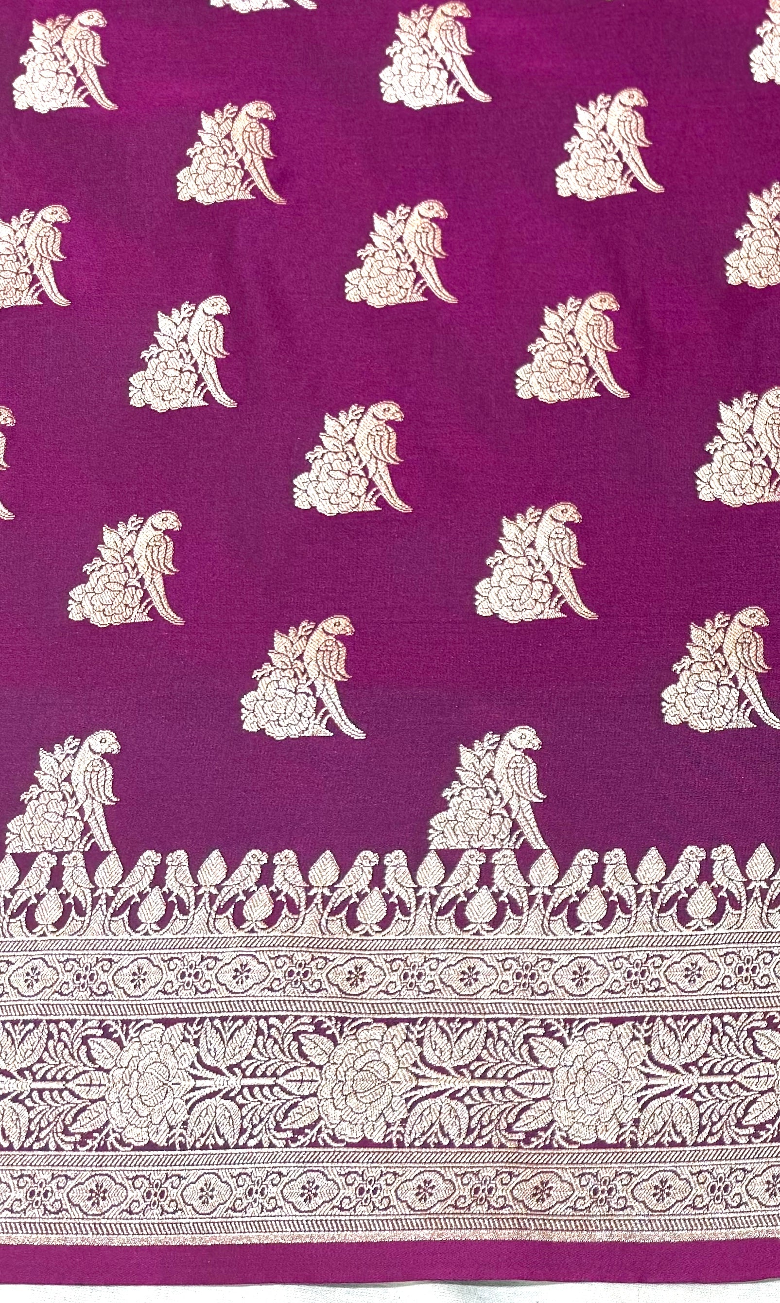 Handwoven Purple Banarasi Ahinsa Silk saree