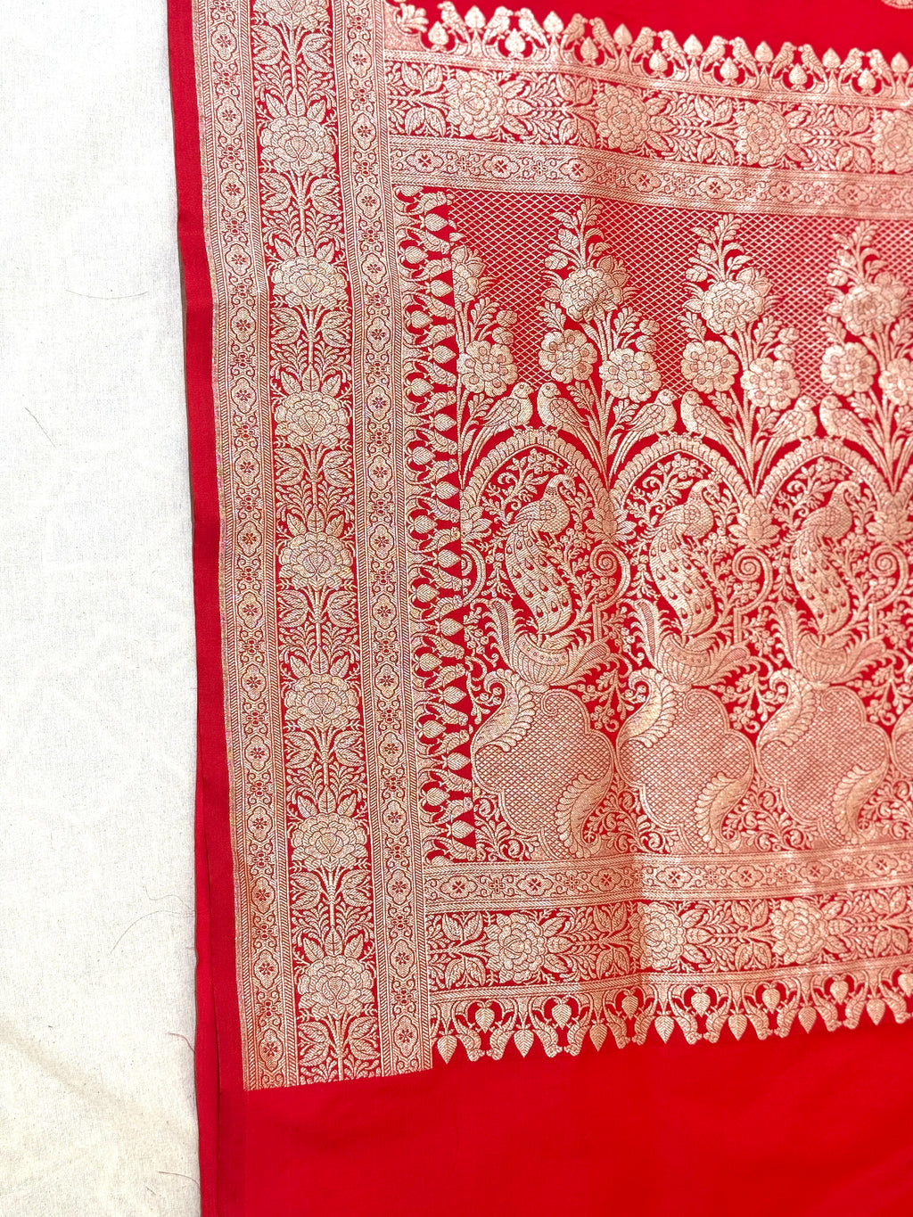 Handwoven Red Banarasi Ahinsa Silk Saree