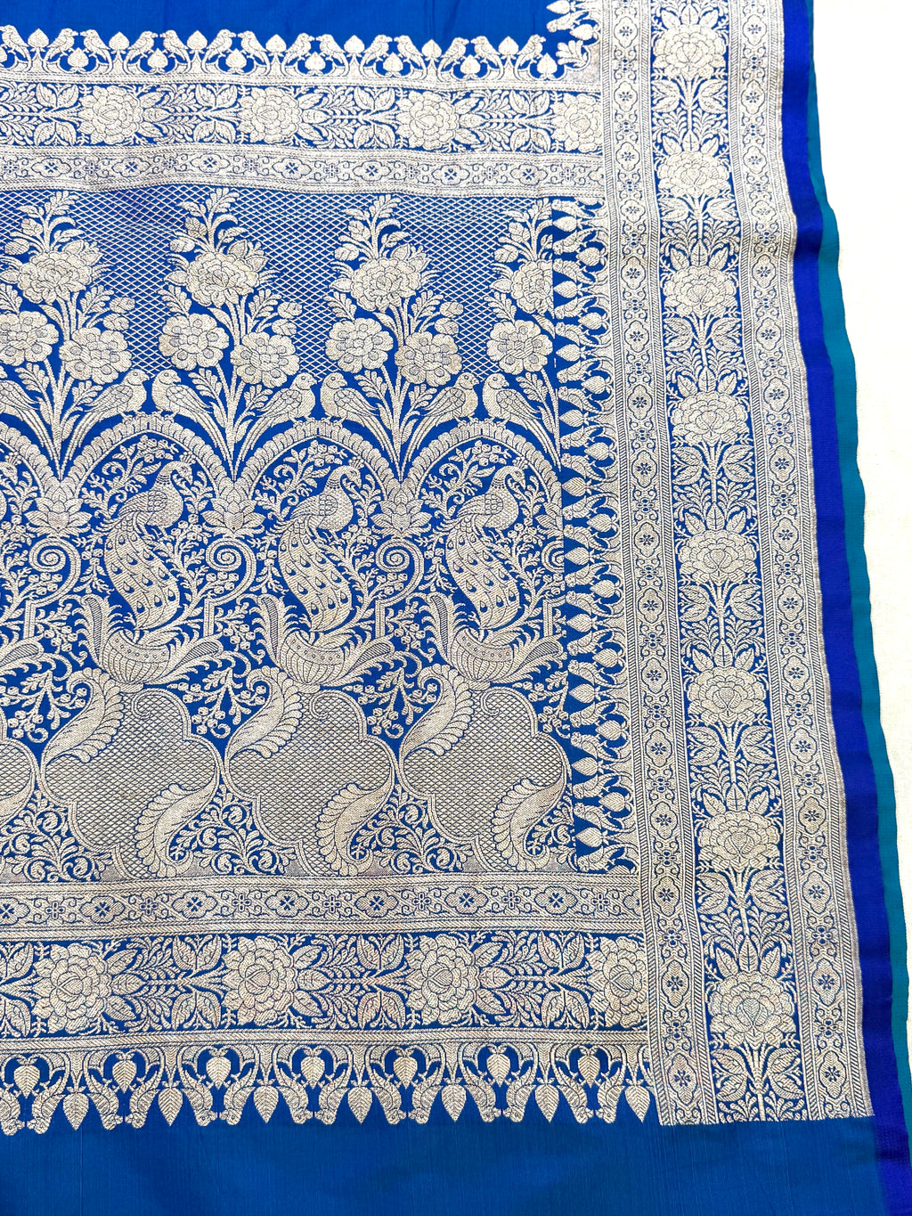 Handwoven Blue Banarasi Ahinsa Silk Saree