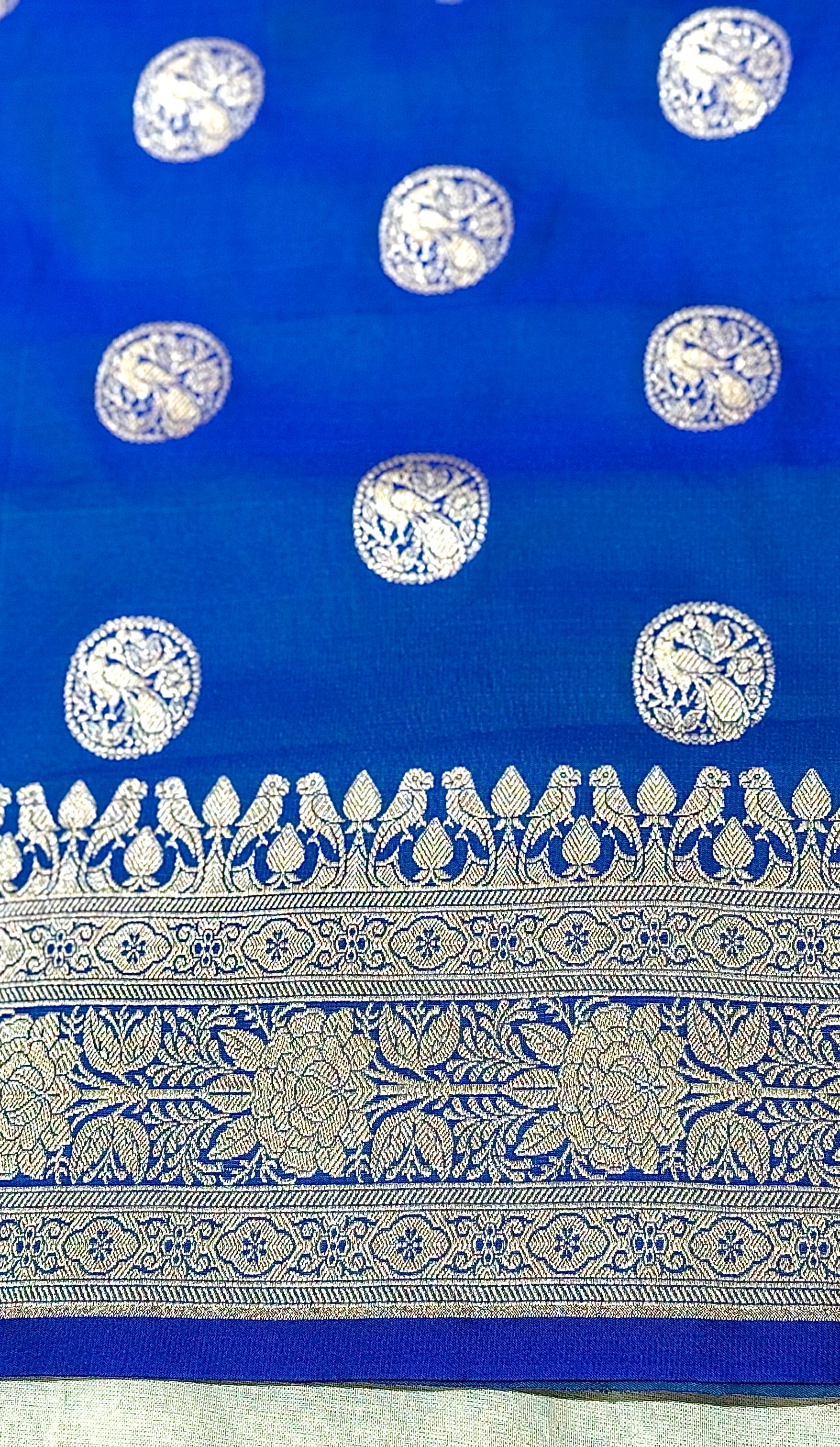 Handwoven Blue Banarasi Ahinsa Silk Saree