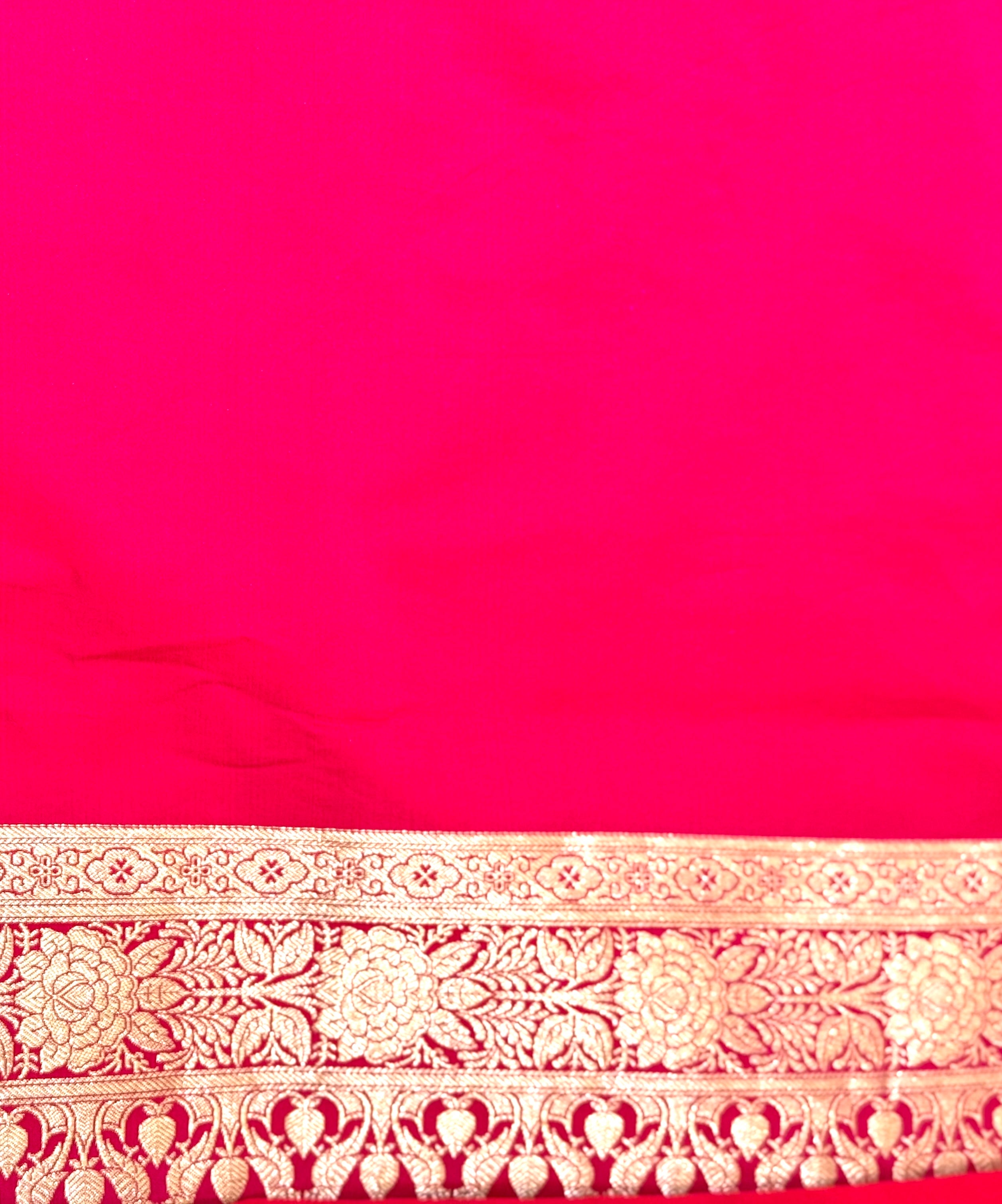 Handwoven Rani Pink Banarasi Ahinsa Silk Saree