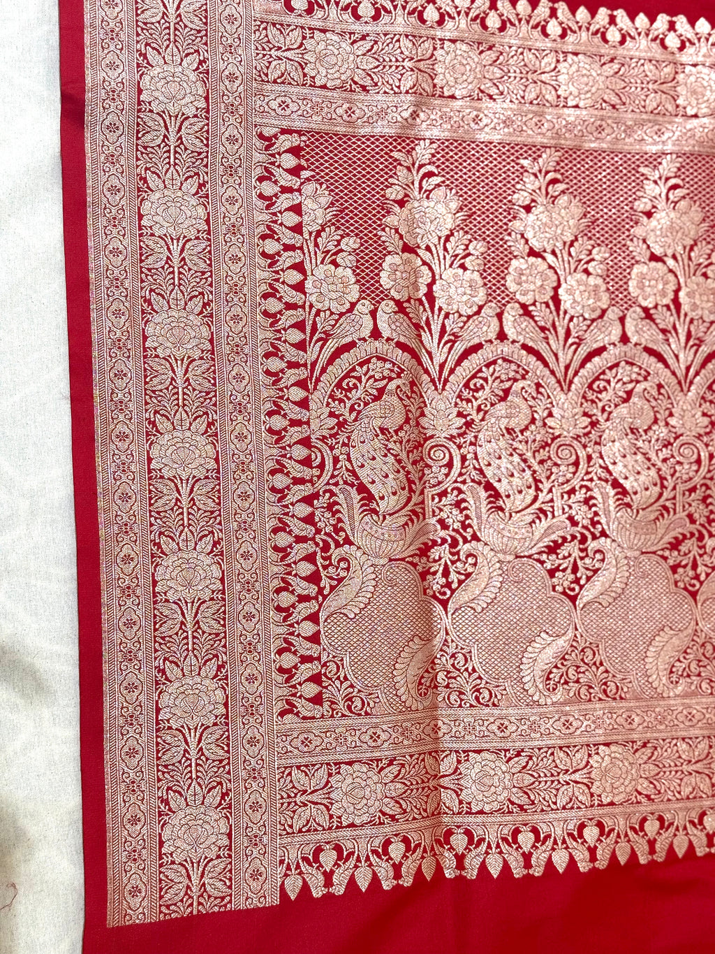 Handwoven Red Banarasi Ahinsa Silk saree