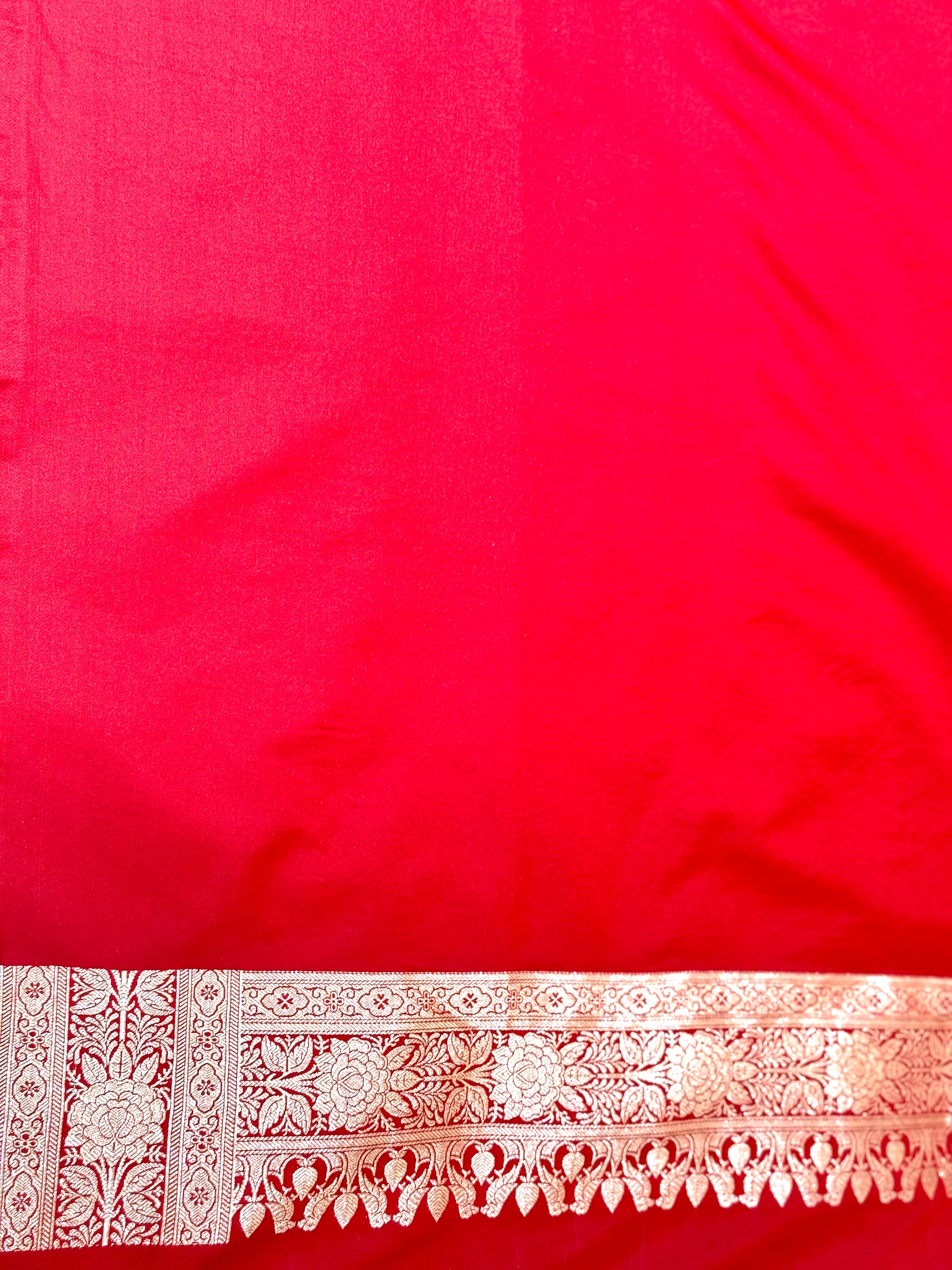 Handwoven Red Banarasi Ahinsa Silk saree