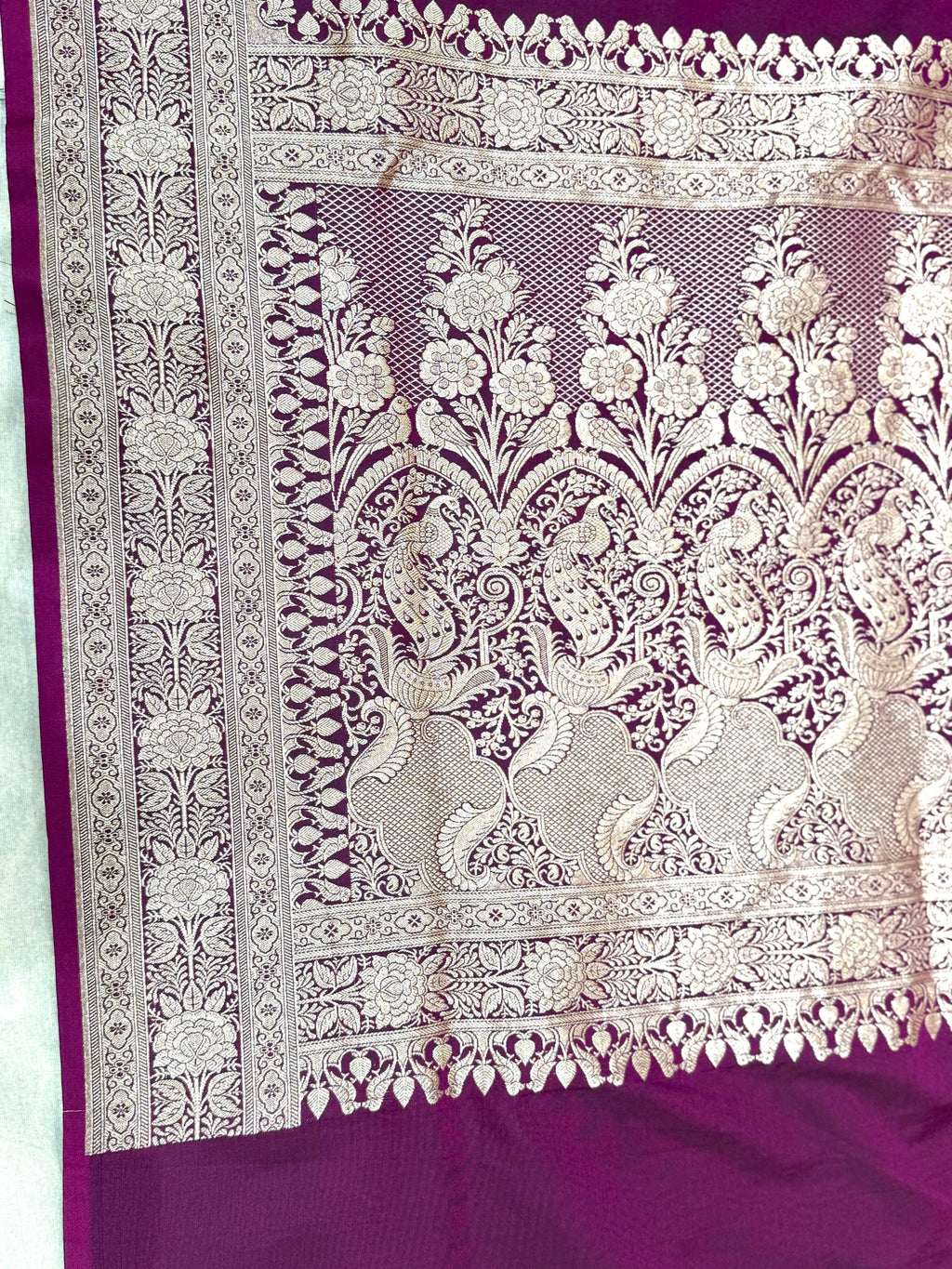 Purple Banarasi Ahinsa Silk saree