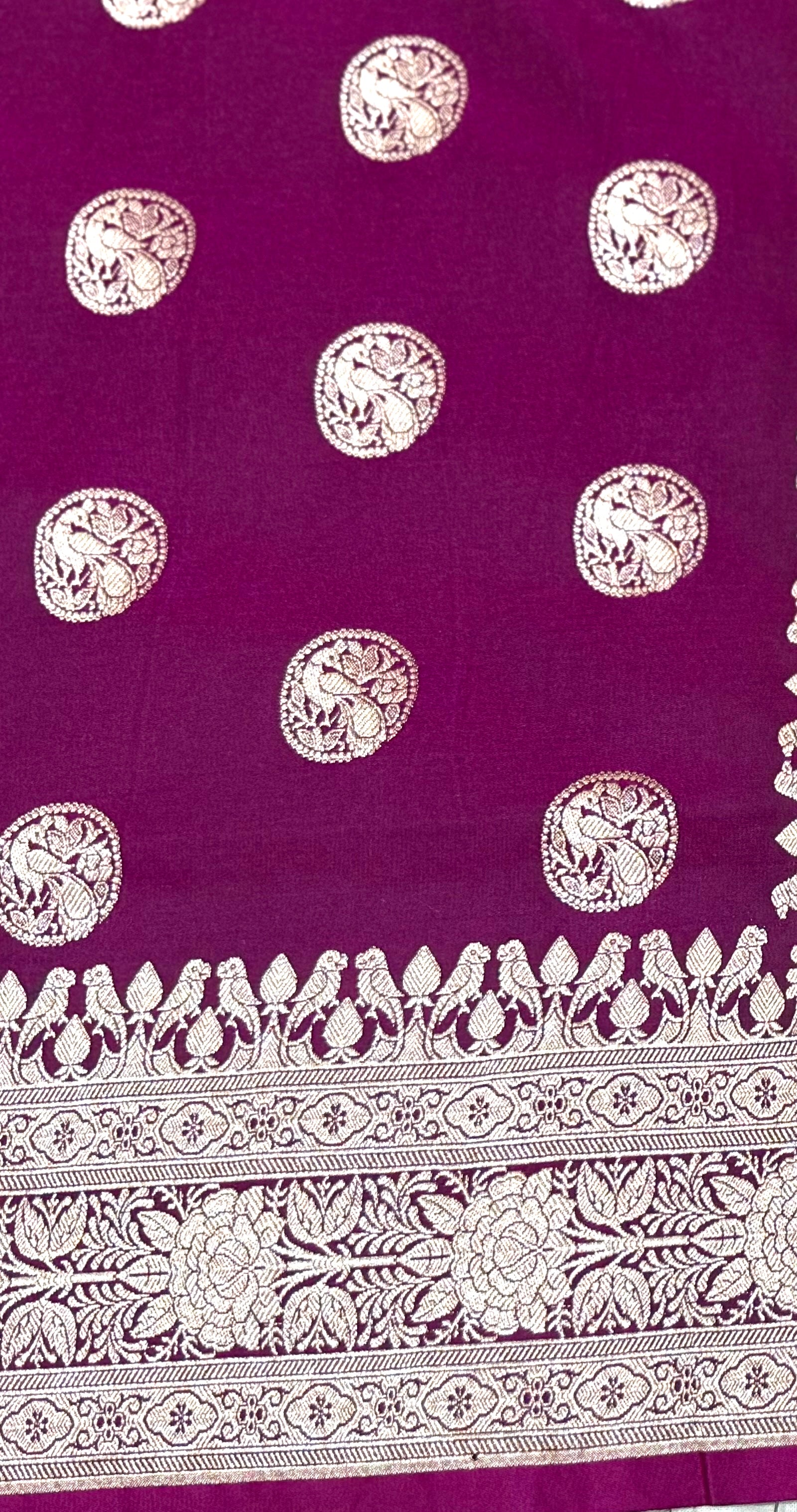 Purple Banarasi Ahinsa Silk saree