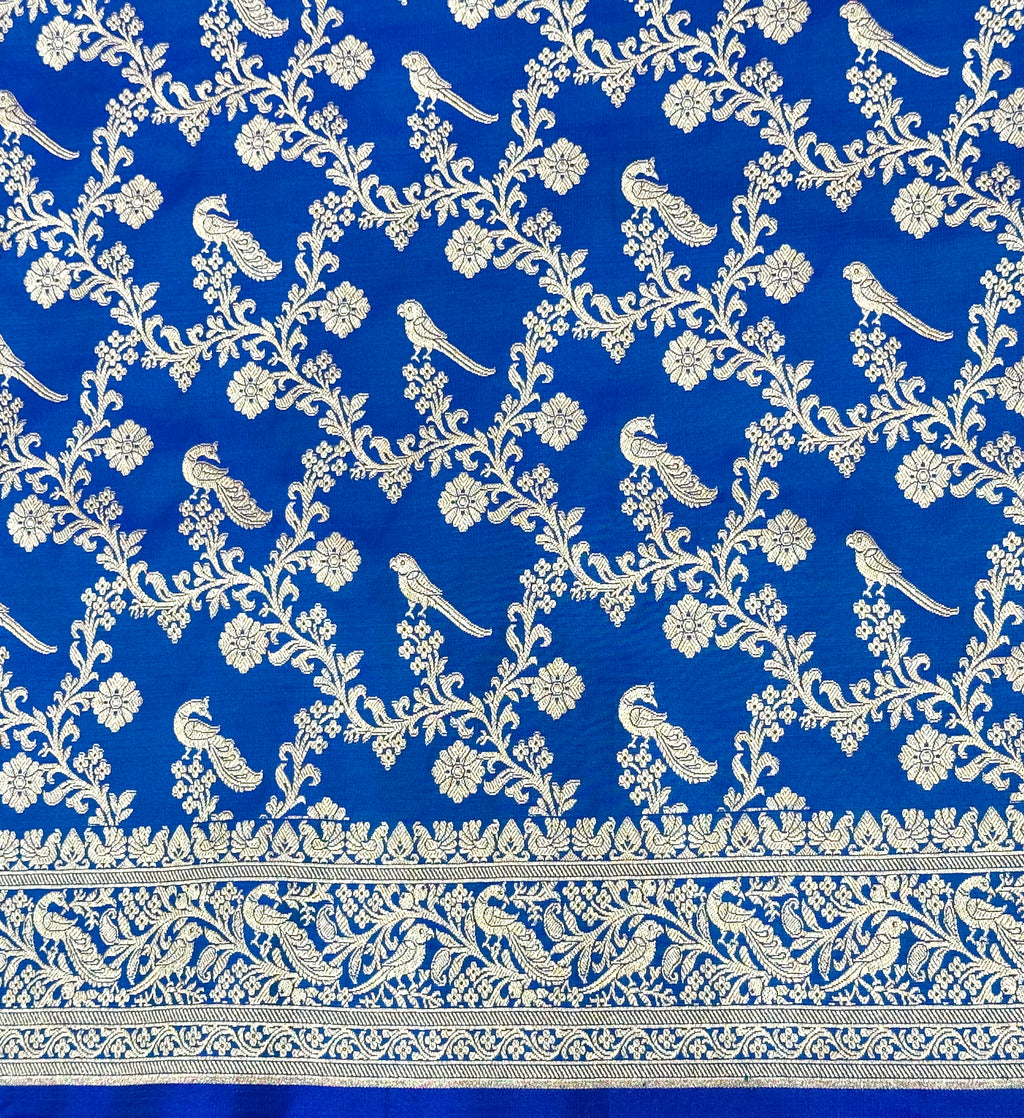 Blue Banarasi Ahinsa Silk saree