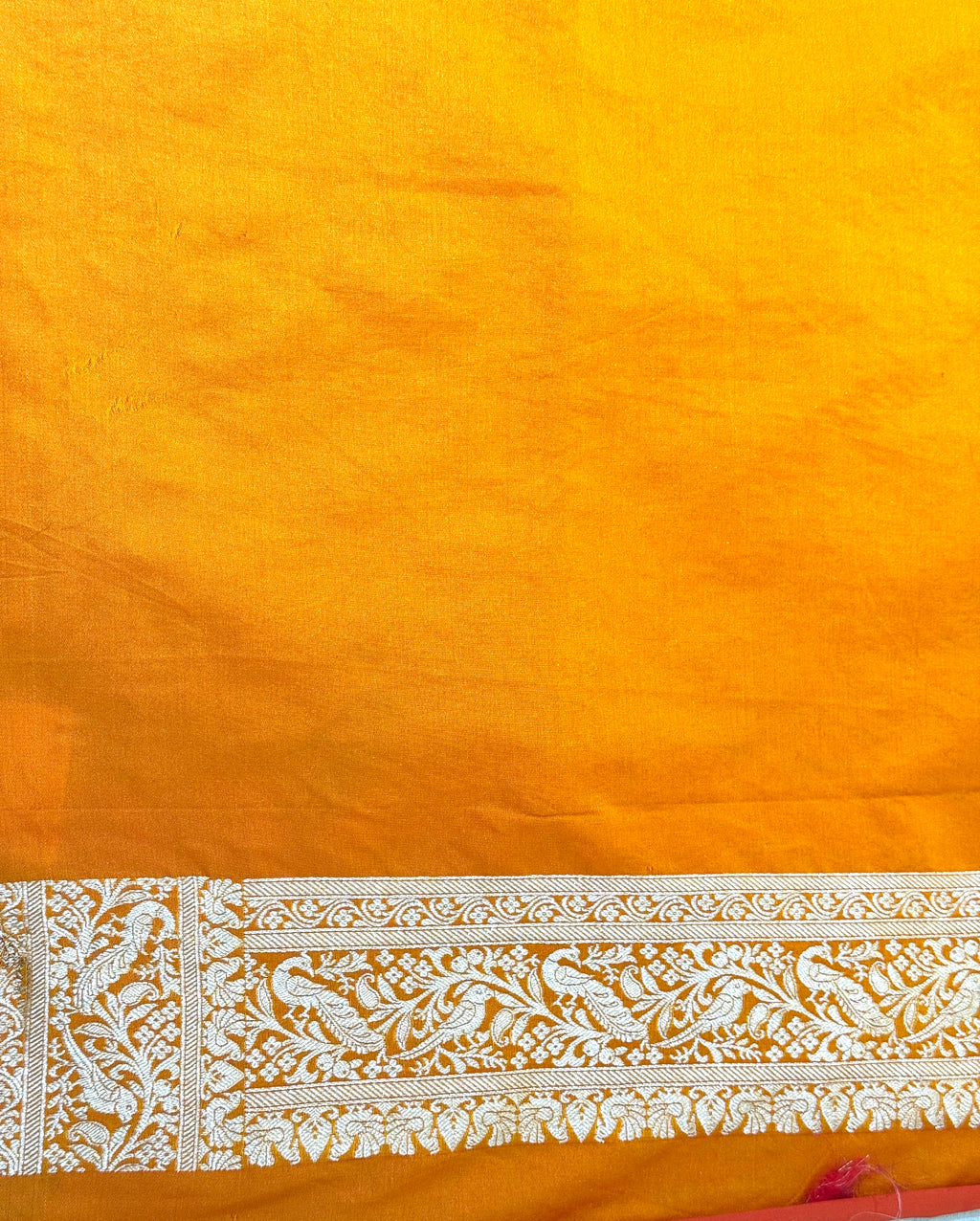 Yellow Banarasi Ahinsa Silk saree