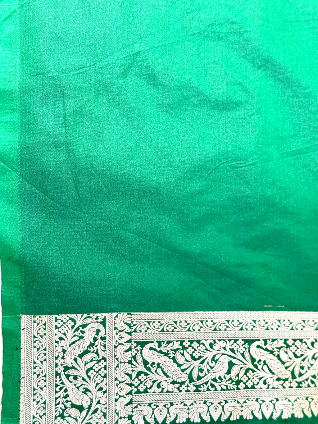 Handwoven Green Banarasi Ahinsa Silk saree