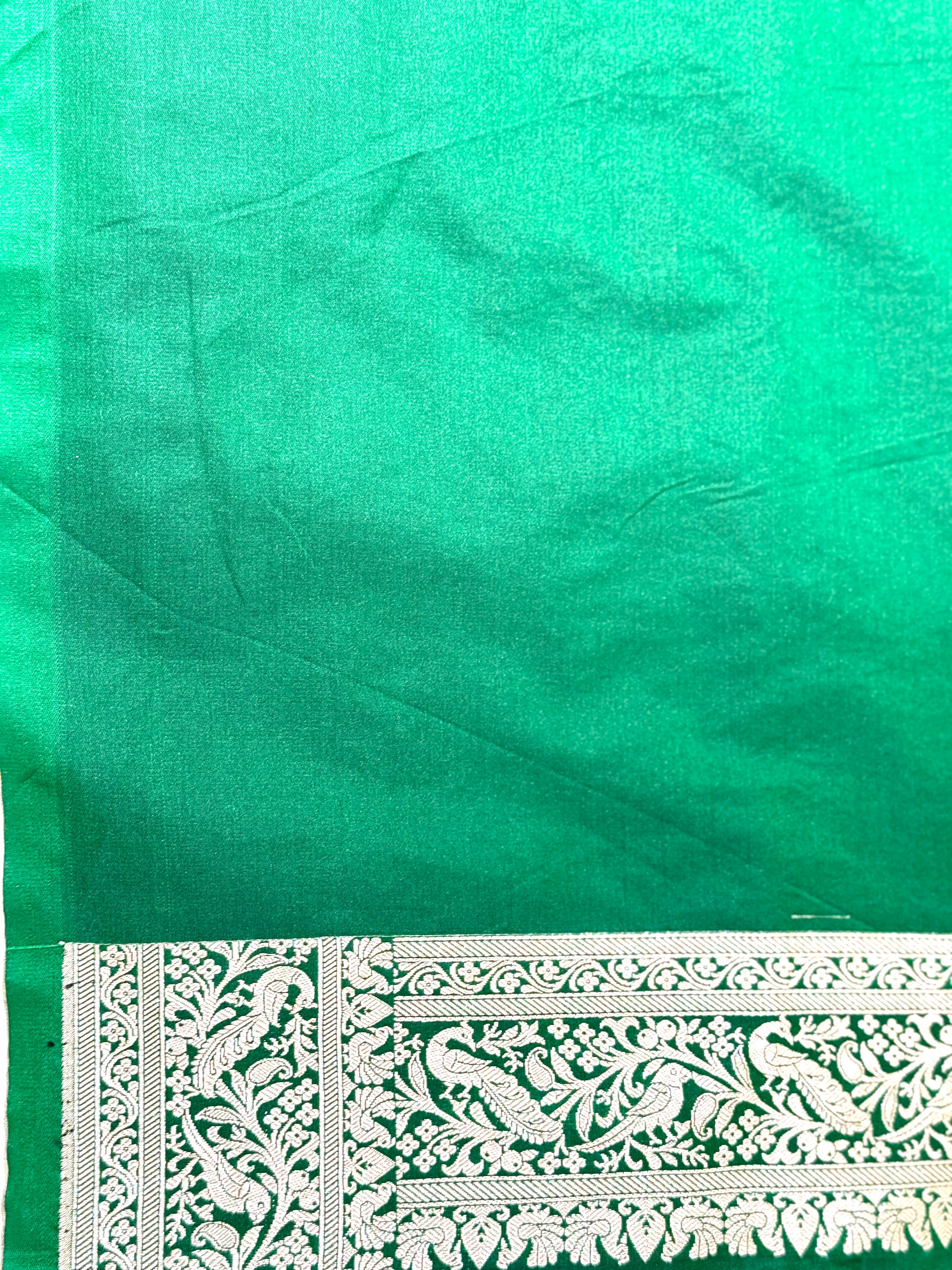 Handwoven Green Banarasi Ahinsa Silk saree