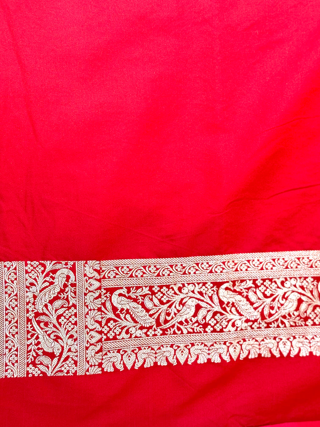Handwoven Red Banarasi Ahinsa Silk Saree