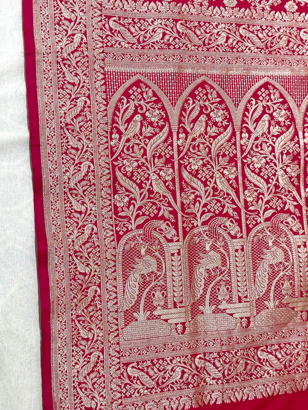 Handwoven Pink Banarasi Ahinsa Silk Saree