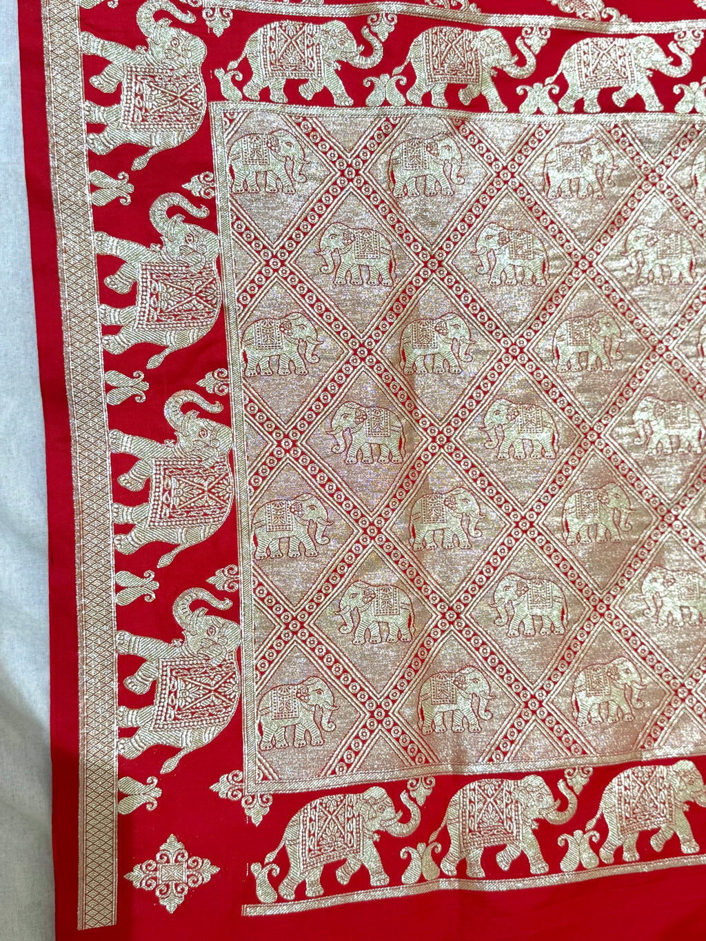 Handwoven Red Banarasi Ahinsa Silk Saree
