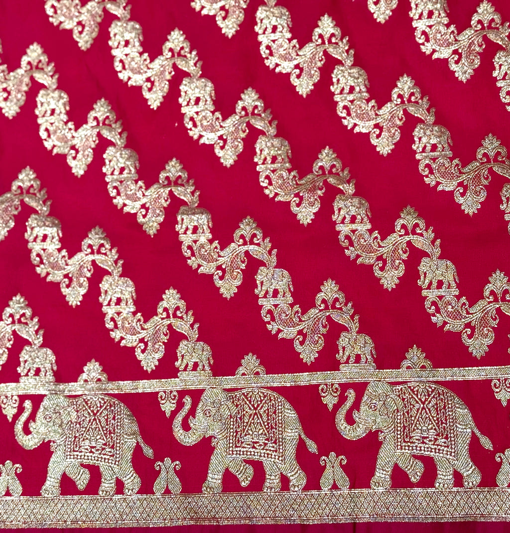 Handwoven Pink Banarasi Ahinsa Silk Saree