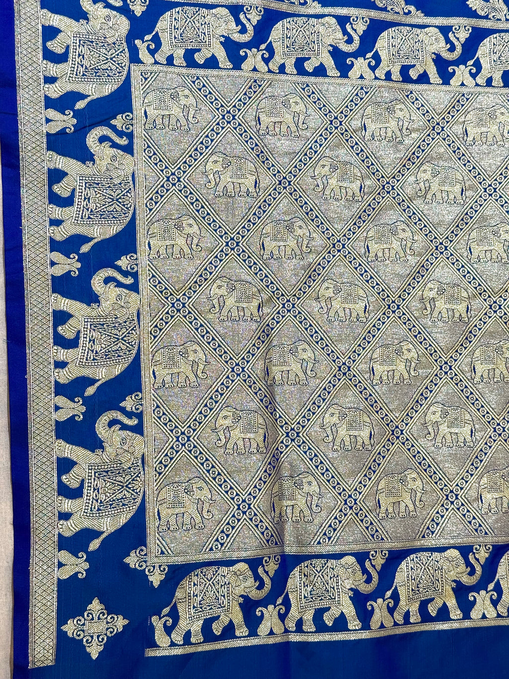 Handwoven Royal Blue Banarasi Ahinsa Silk Saree