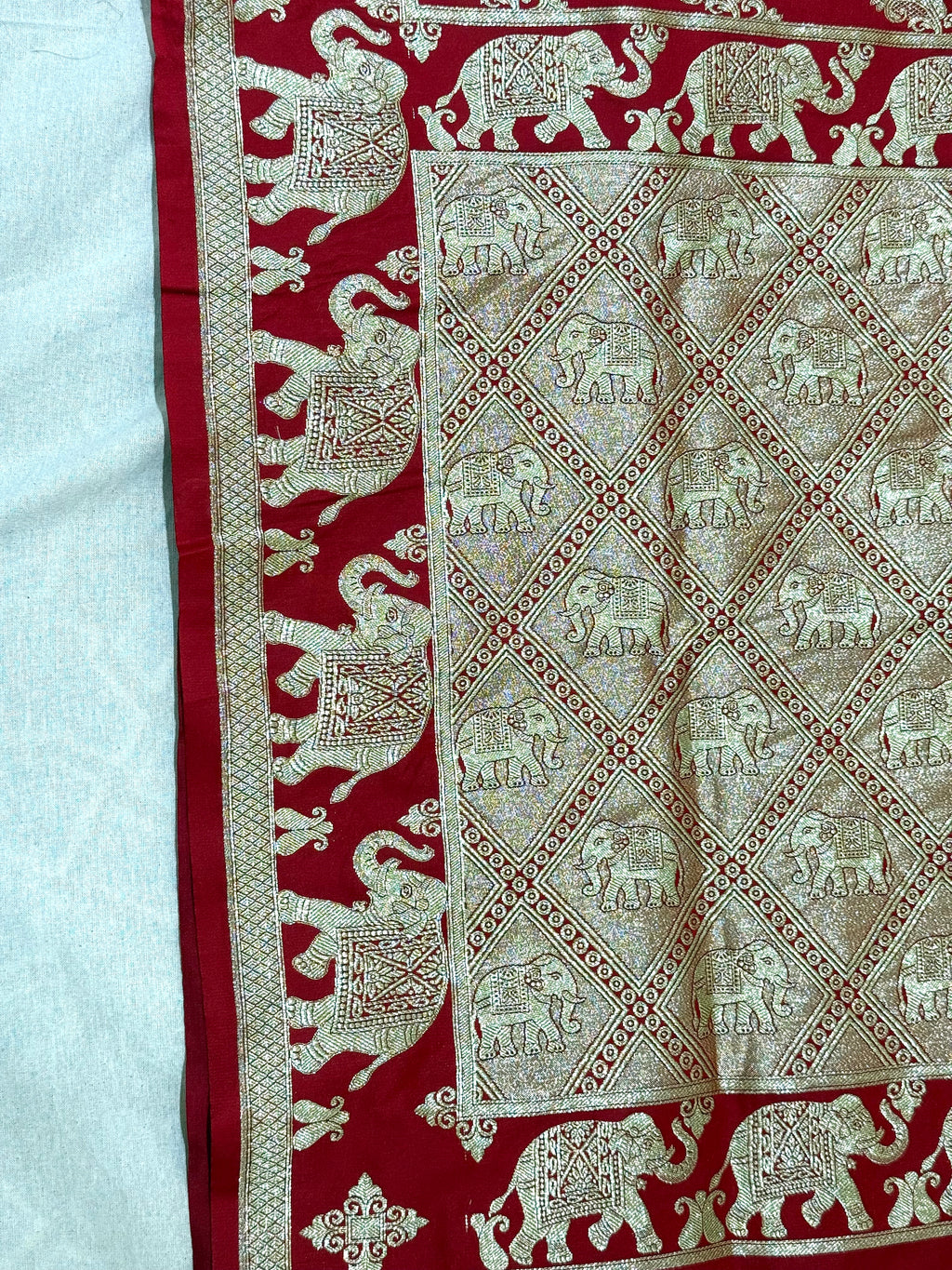 Handwoven Red Banarasi Ahinsa Silk Saree