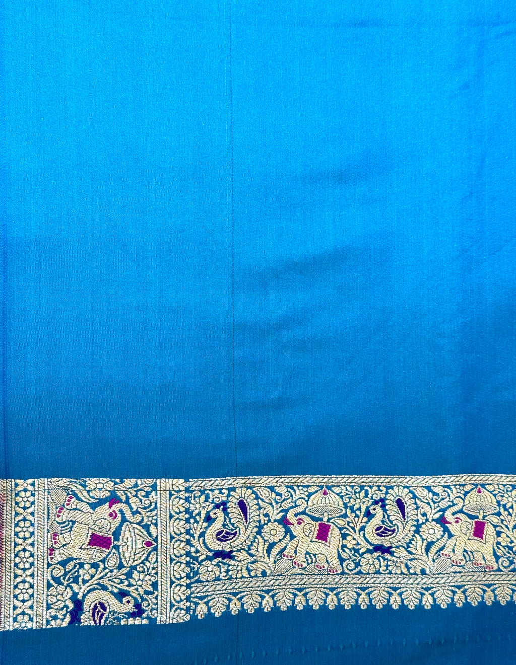 Handwoven Royal Blue Banarasi Ahinsa Silk Saree