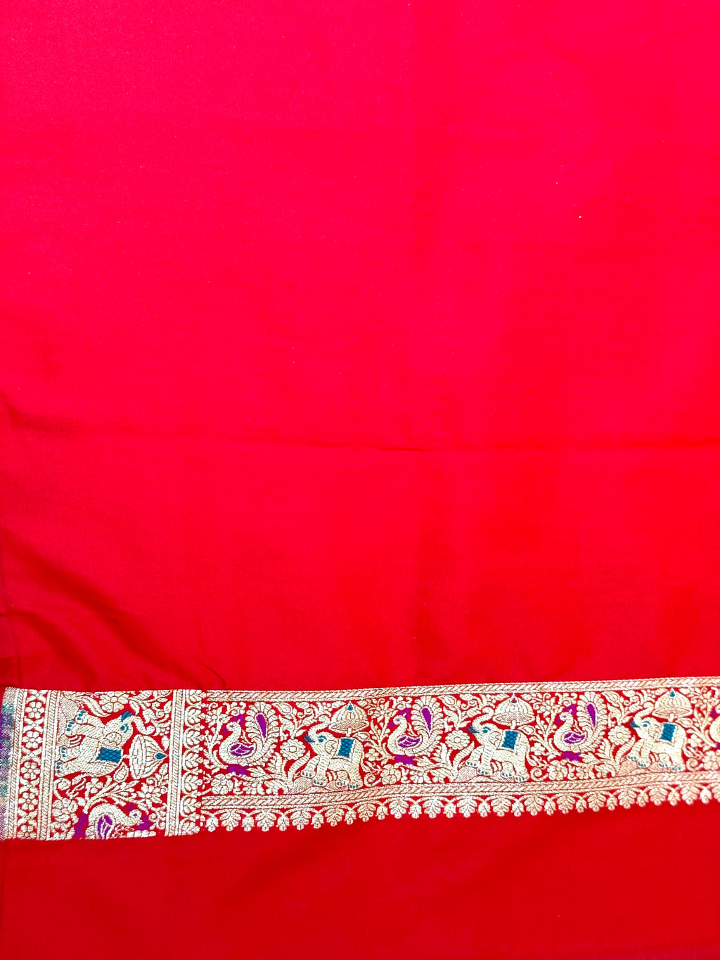 Handwoven Red Banarasi Ahinsa Silk Saree
