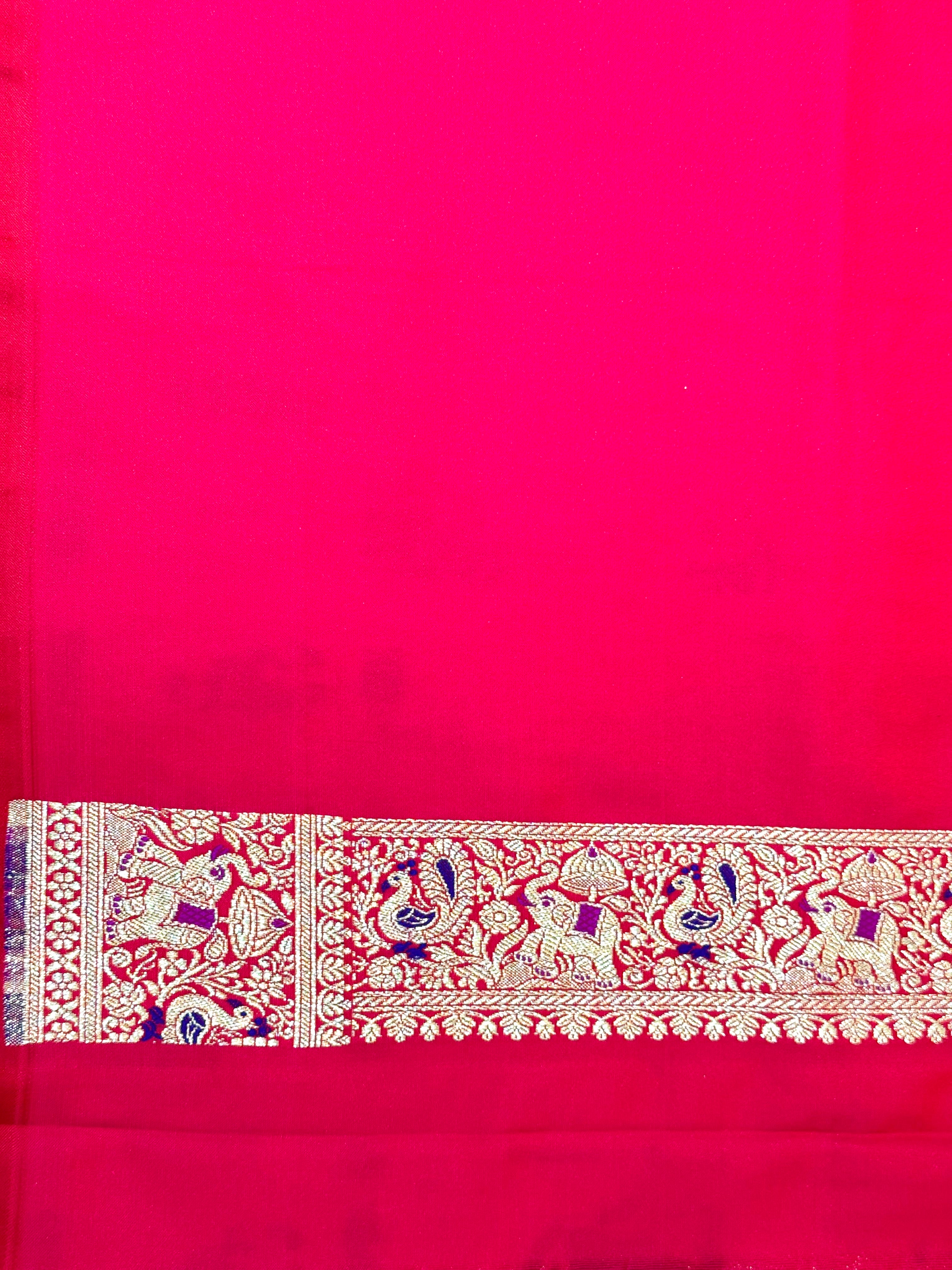 Handwoven Red Banarasi Ahinsa Silk Saree