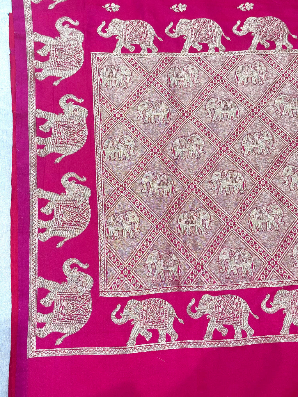Handwoven Rani Pink Banarasi Ahinsa Silk Saree