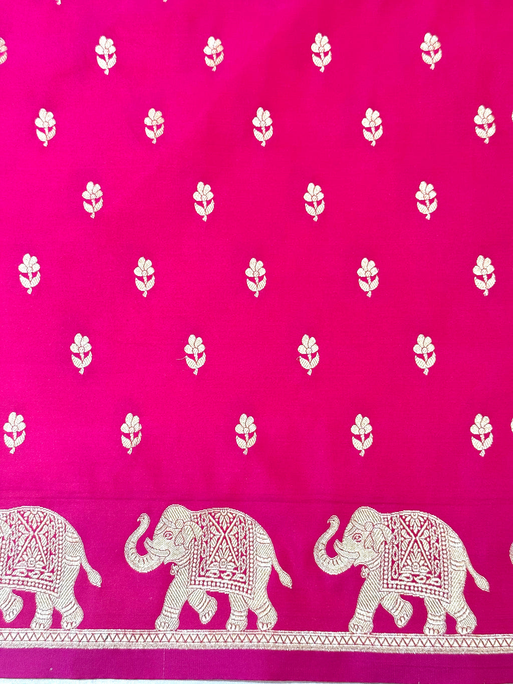 Handwoven Rani Pink Banarasi Ahinsa Silk Saree