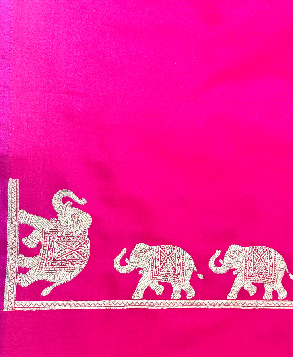 Handwoven Rani Pink Banarasi Ahinsa Silk Saree