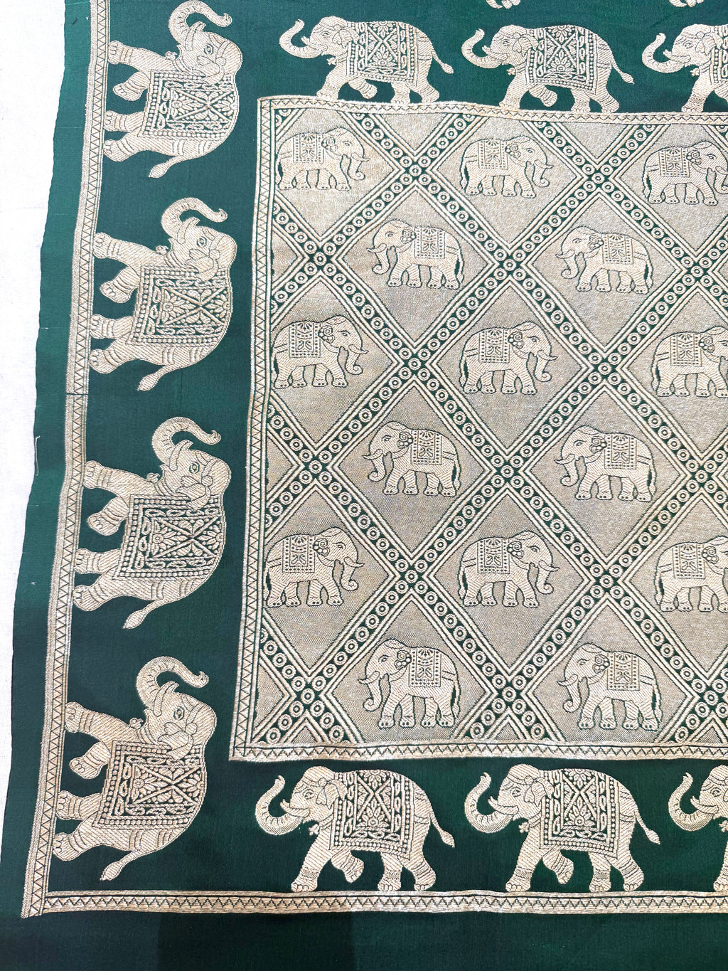 Handwoven Green Banarasi Ahinsa Silk Saree