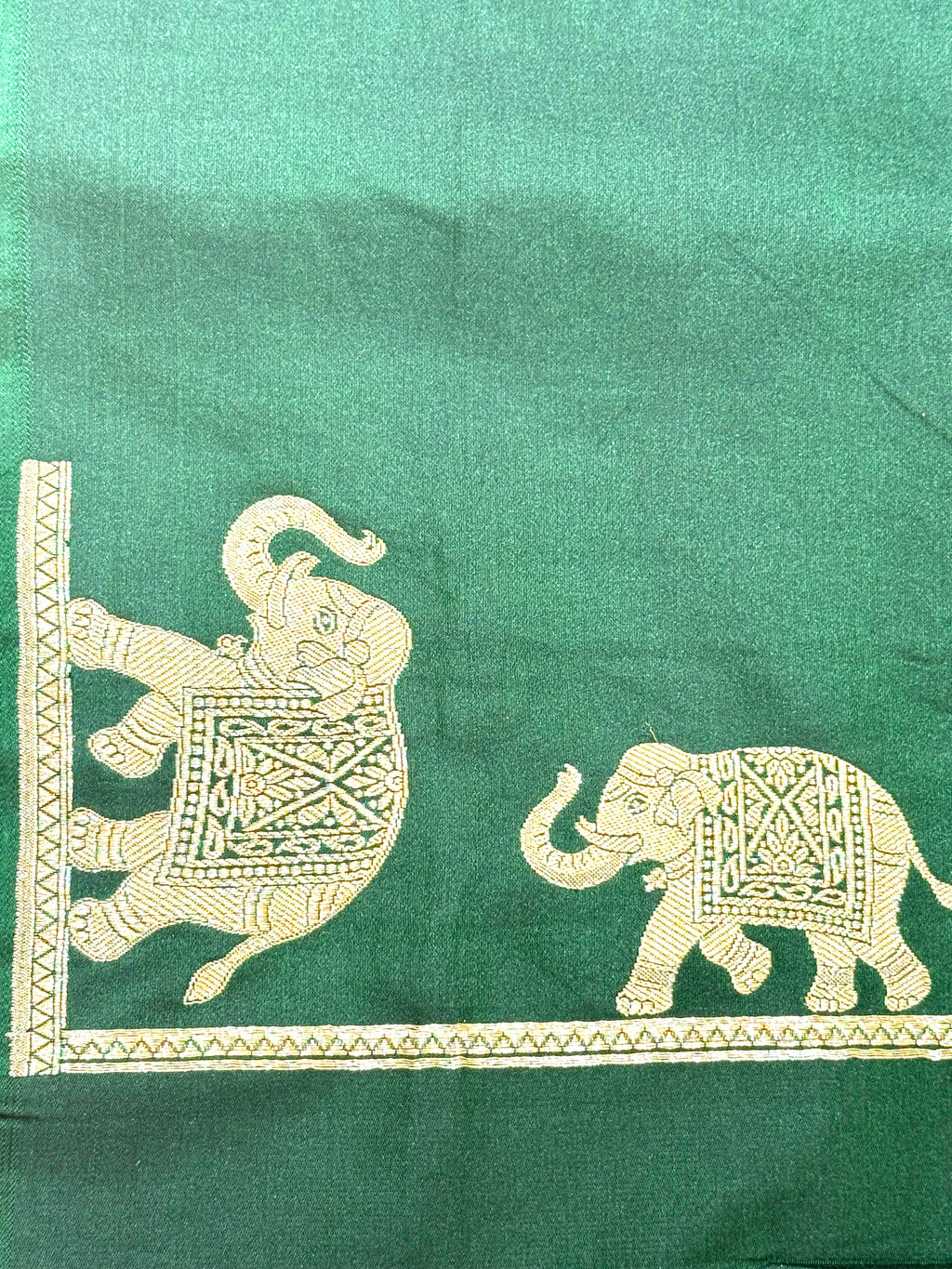 Handwoven Green Banarasi Ahinsa Silk Saree