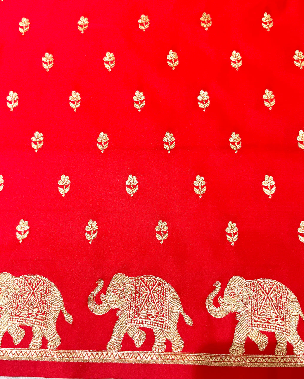 Handwoven Red Banarasi Ahinsa Silk Saree