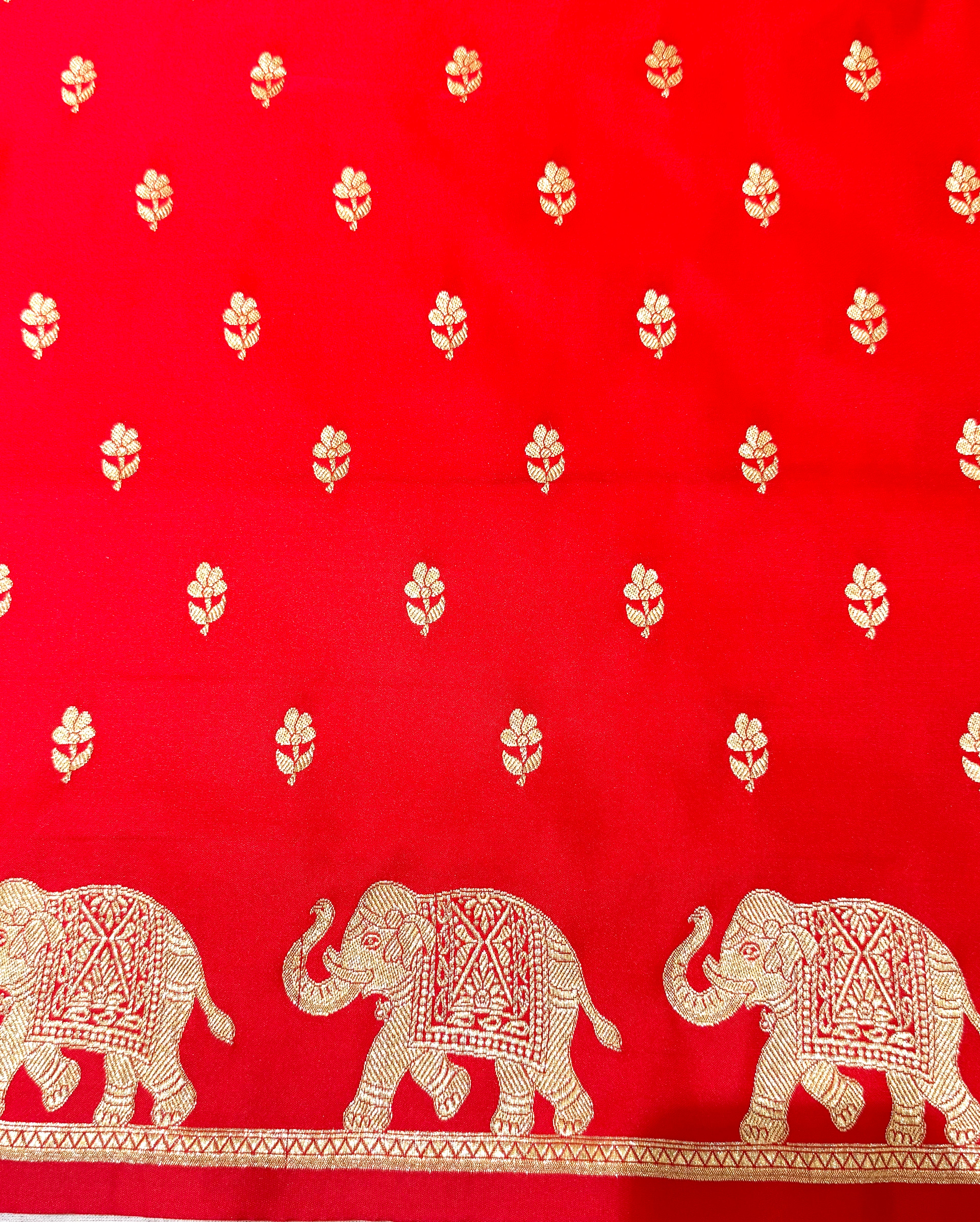 Handwoven Red Banarasi Ahinsa Silk Saree