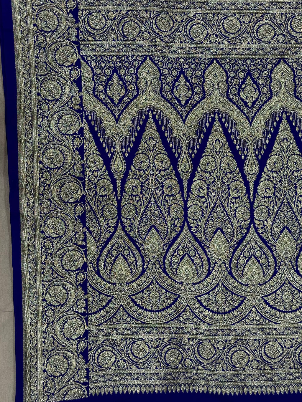 Royal Blue Banarasi Mashru Katan Silk Saree
